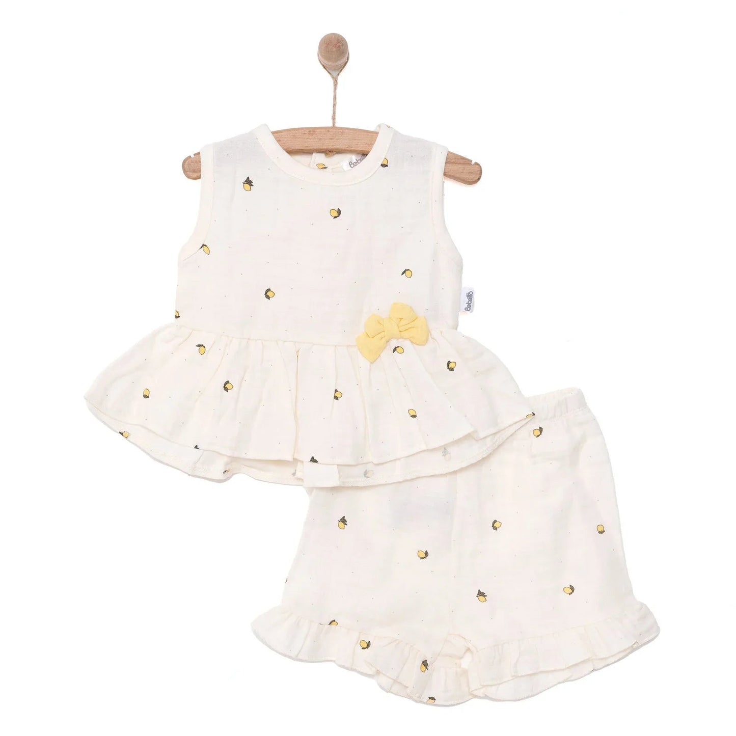 Bebetto Cute Fairy Girl T-shirt & Short - Ecru - mezetto ebebek ebebek