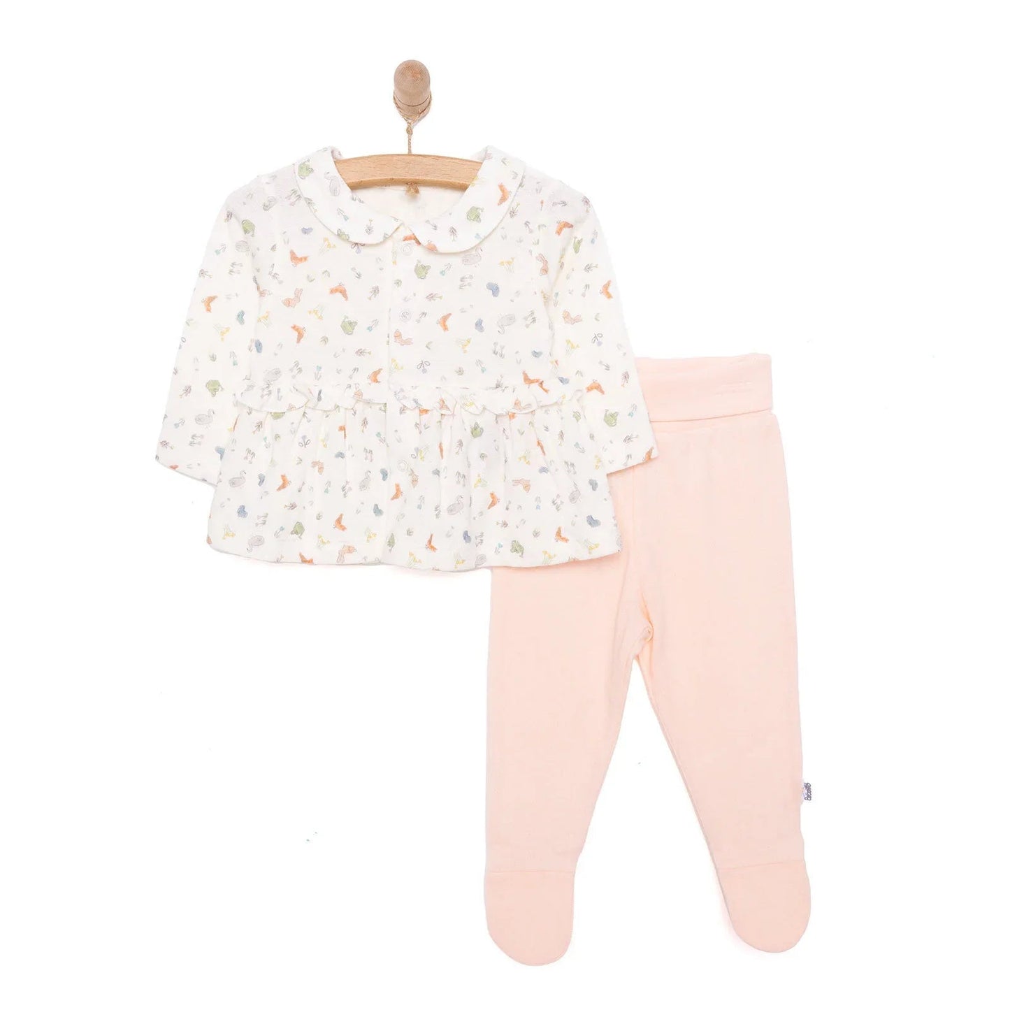 Bebetto Happy Garden Girl Tracksuit - Light Pink - mezetto ebebek ebebek