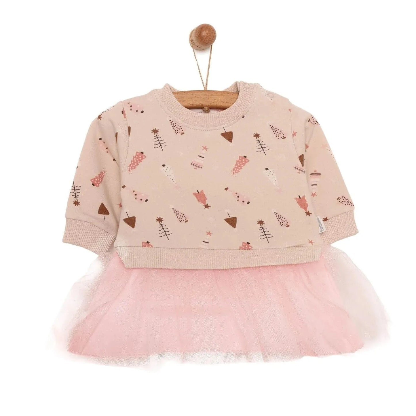 Bebetto Newborn Christmas Dress - Pink - mezetto ebebek ebebek
