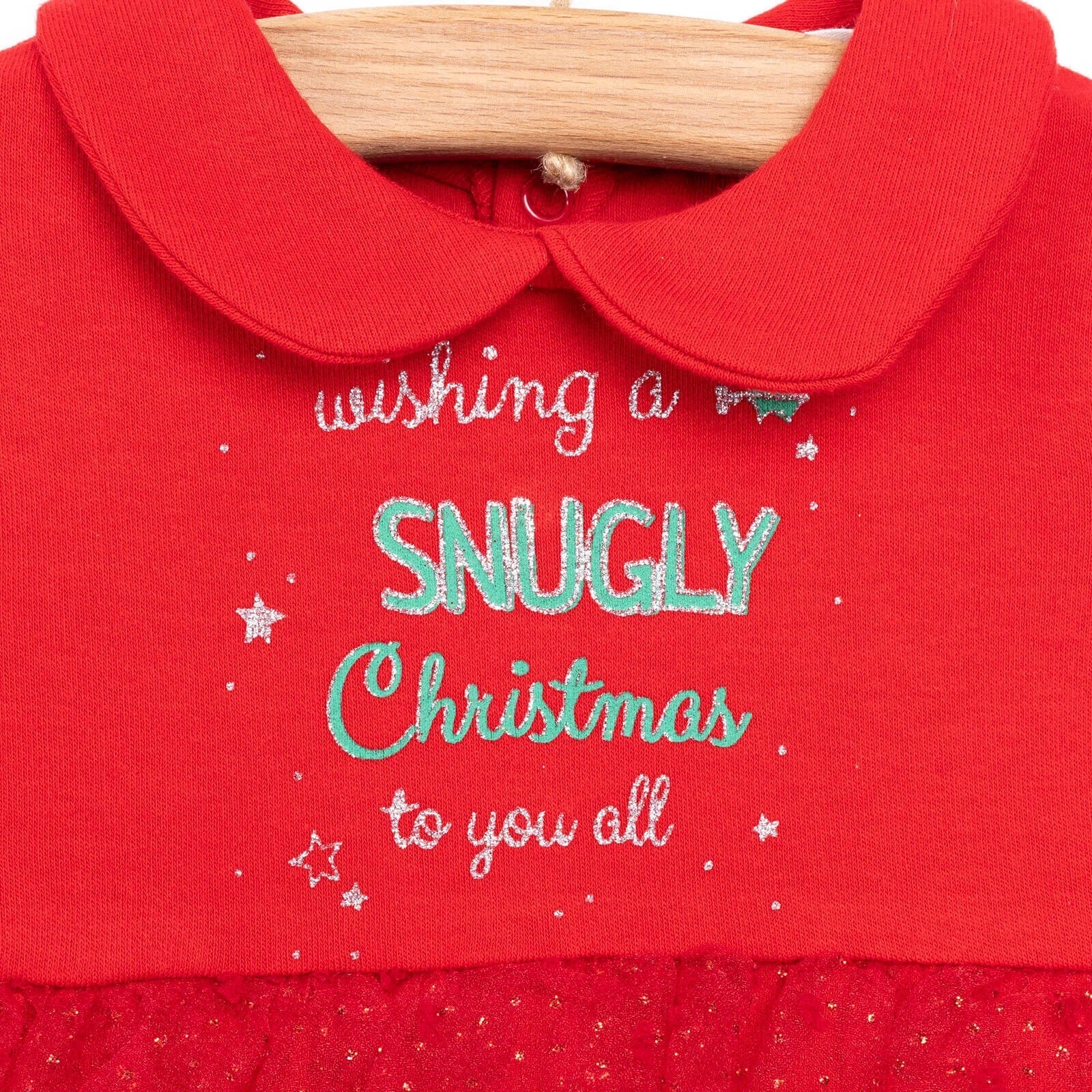 Bebetto Newborn Christmas Holiday Footed - Red - mezetto ebebek ebebek