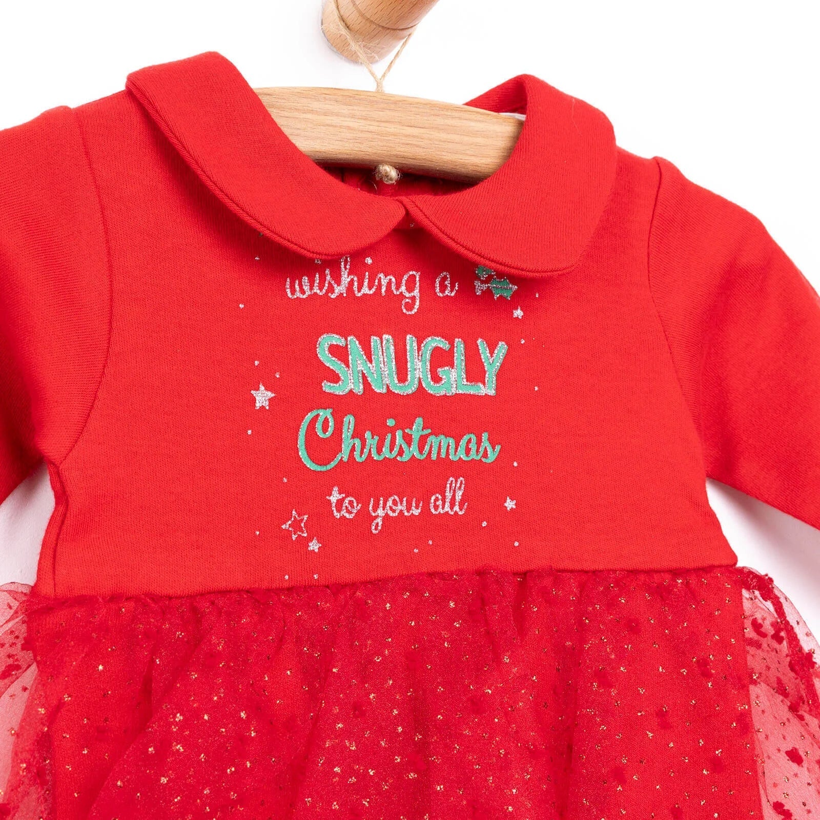 Bebetto Newborn Christmas Holiday Footed - Red - mezetto ebebek ebebek