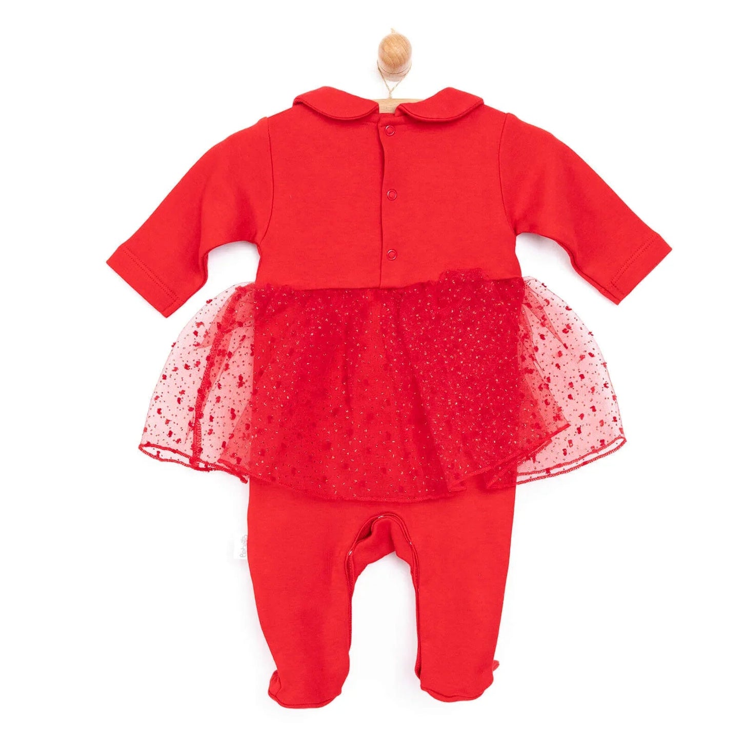 Bebetto Newborn Christmas Holiday Footed - Red - mezetto ebebek ebebek