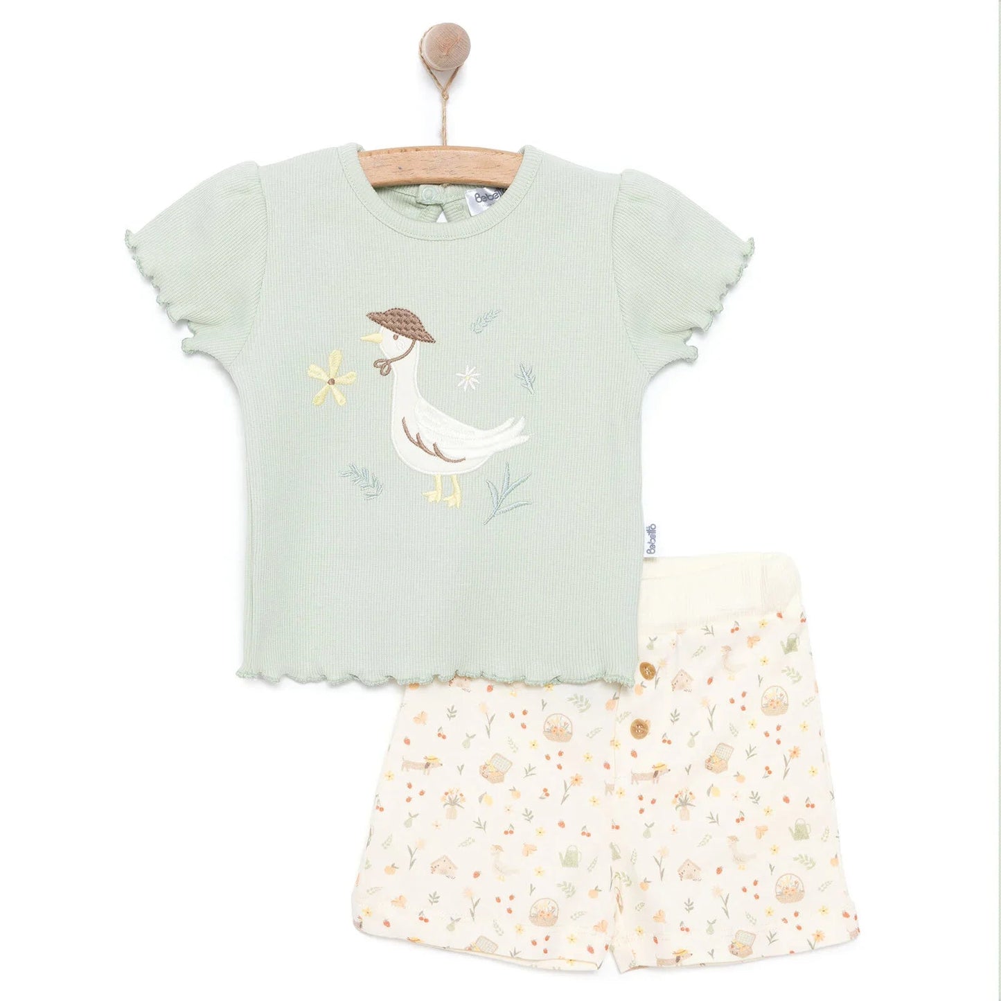 Bebetto Newborn Cute Duck Tshirt - Short - Multicolour - mezetto ebebek ebebek
