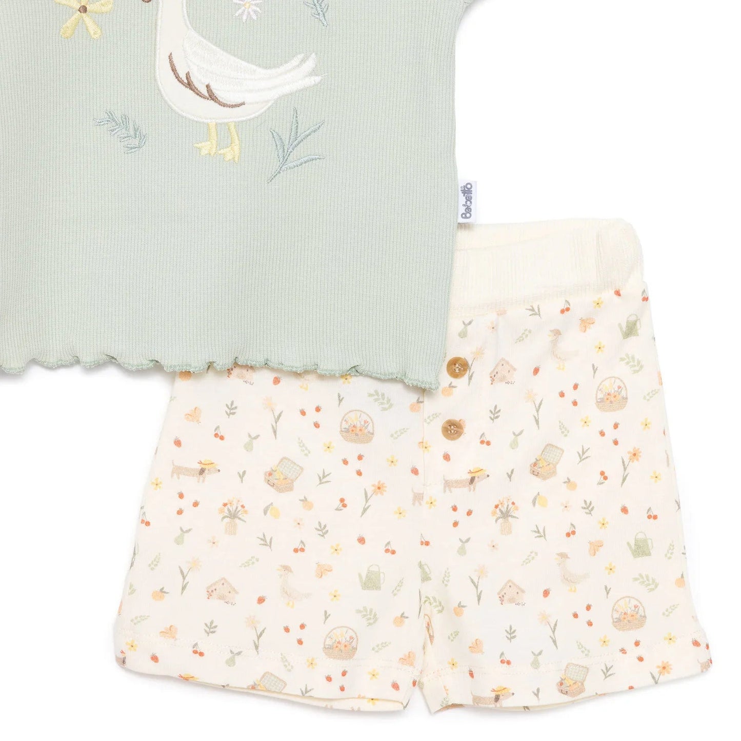 Bebetto Newborn Cute Duck Tshirt - Short - Multicolour - mezetto ebebek ebebek