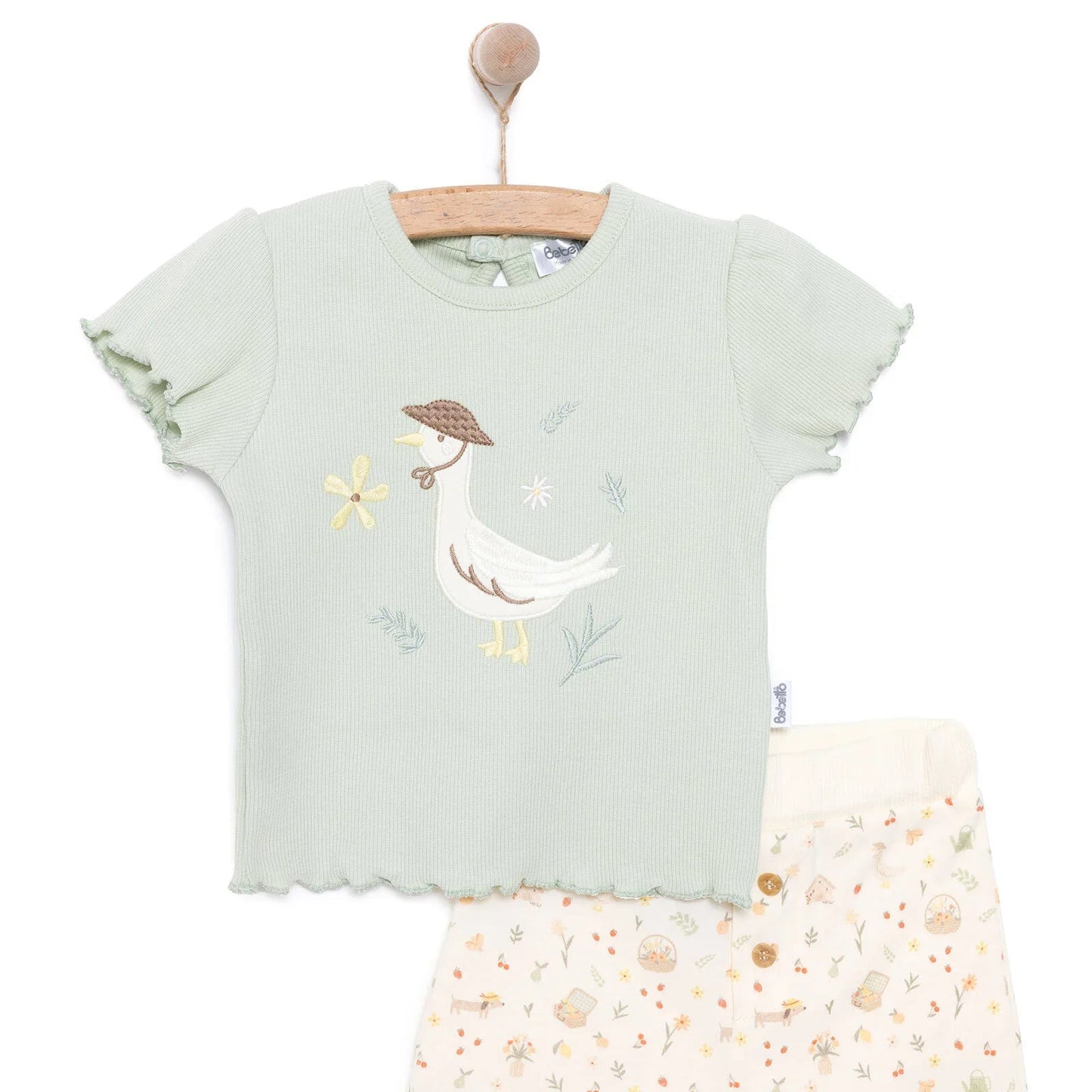 Bebetto Newborn Cute Duck Tshirt - Short - Multicolour - mezetto ebebek ebebek