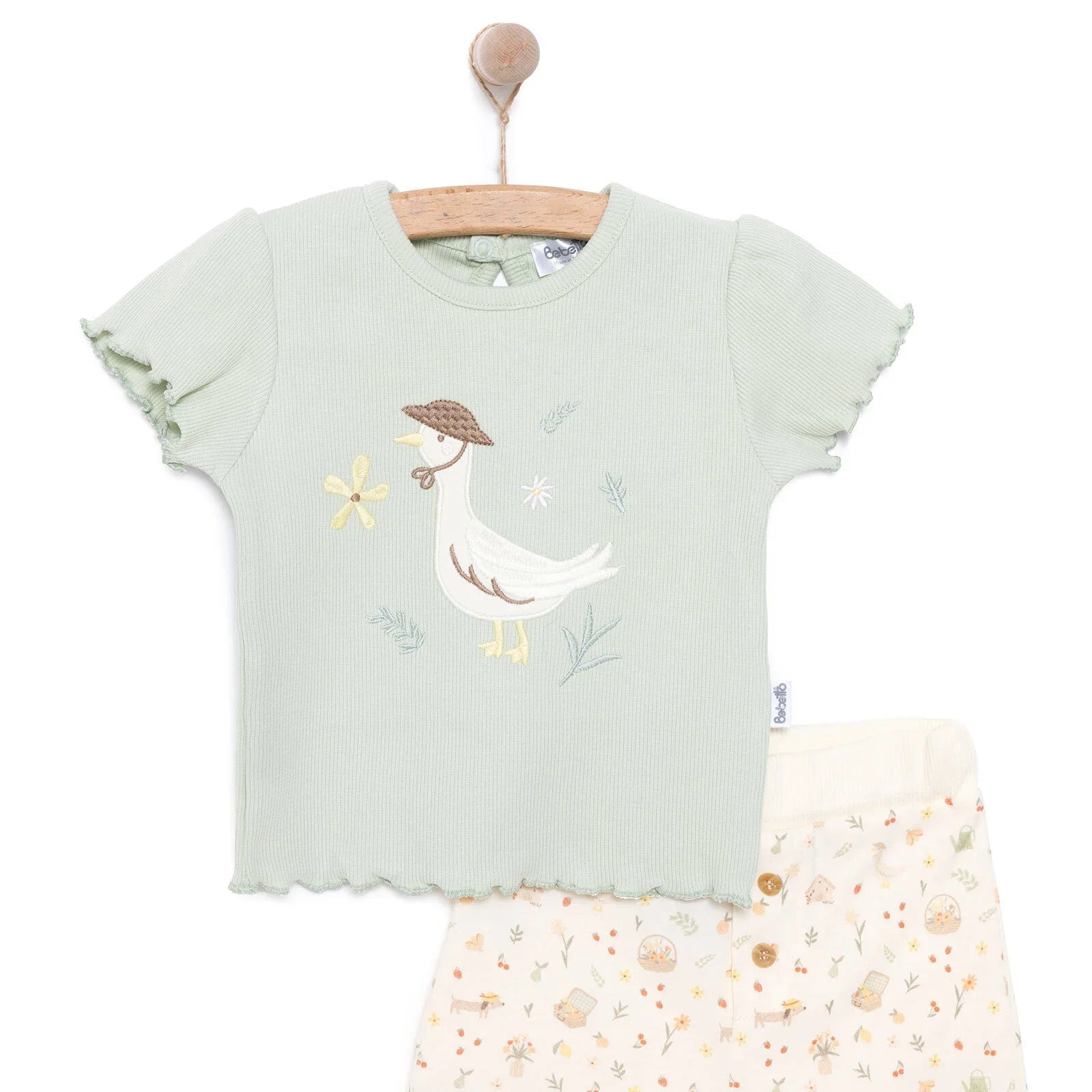 Bebetto Newborn Cute Duck Tshirt - Short - Multicolour - mezetto ebebek ebebek