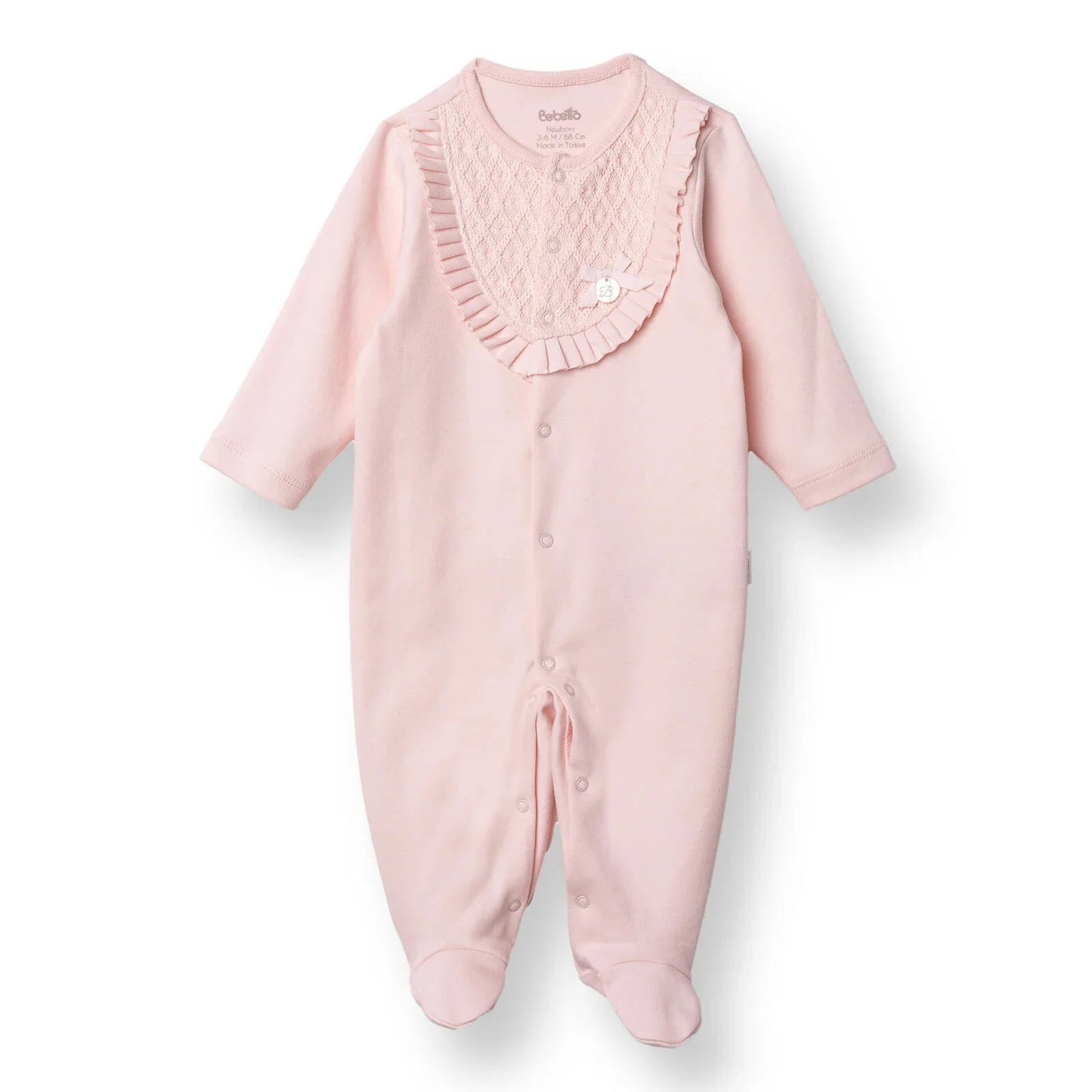 Bebetto Newborn Footed Jumpsuit - Pink - mezetto ebebek ebebek