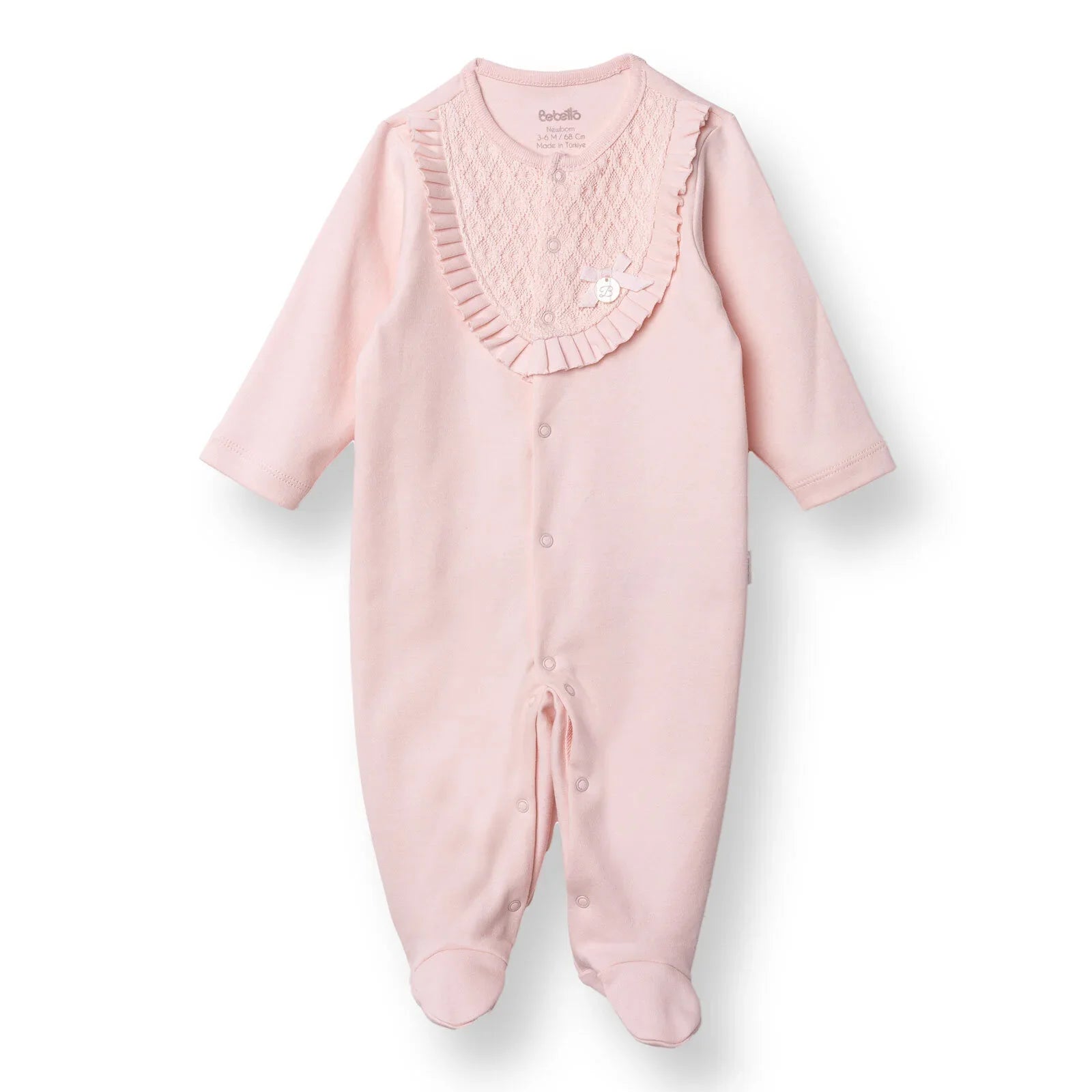 Bebetto Newborn Footed Jumpsuit - Pink - mezetto ebebek ebebek