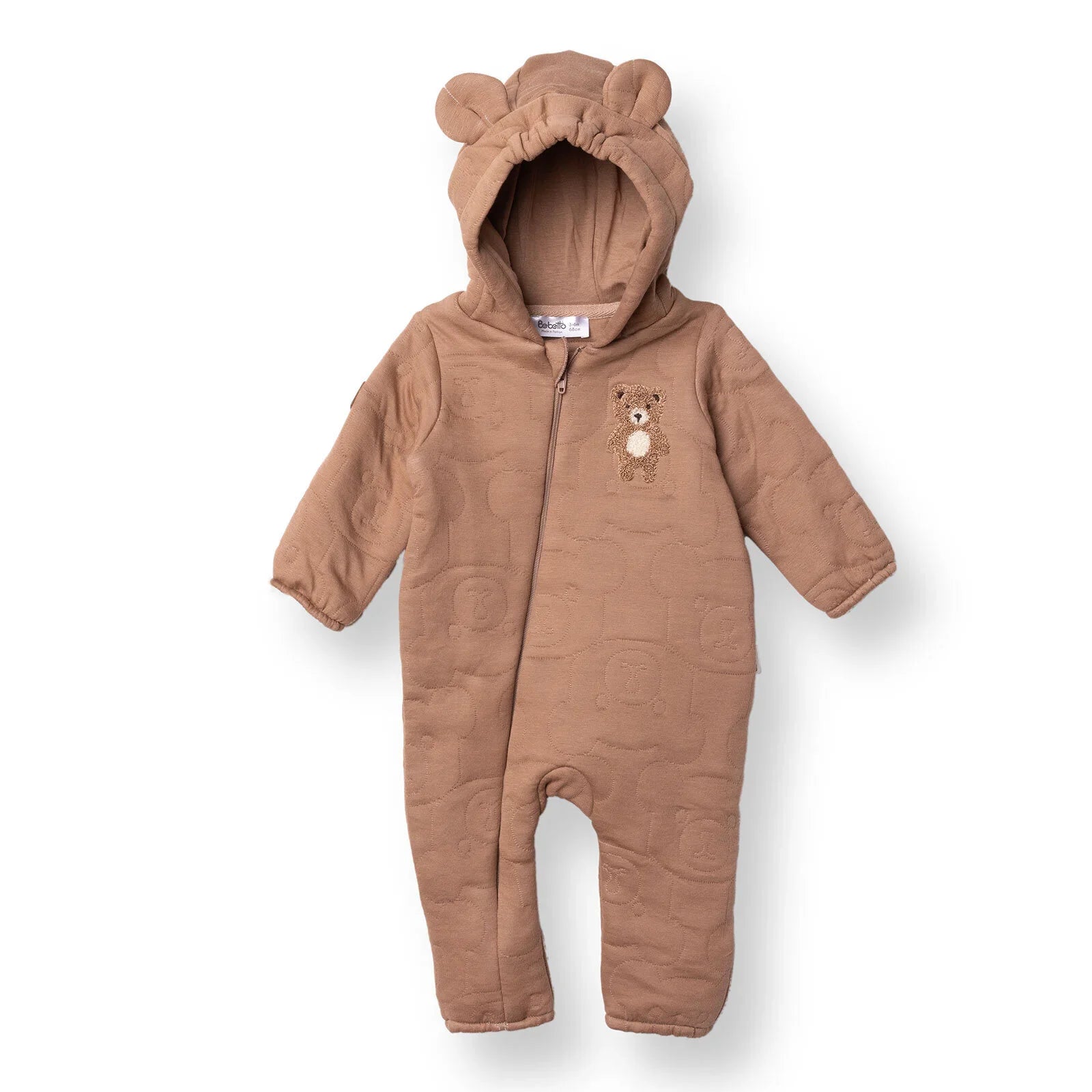Bebetto Newborn Footless Jumpsuit - Brown - mezetto ebebek ebebek
