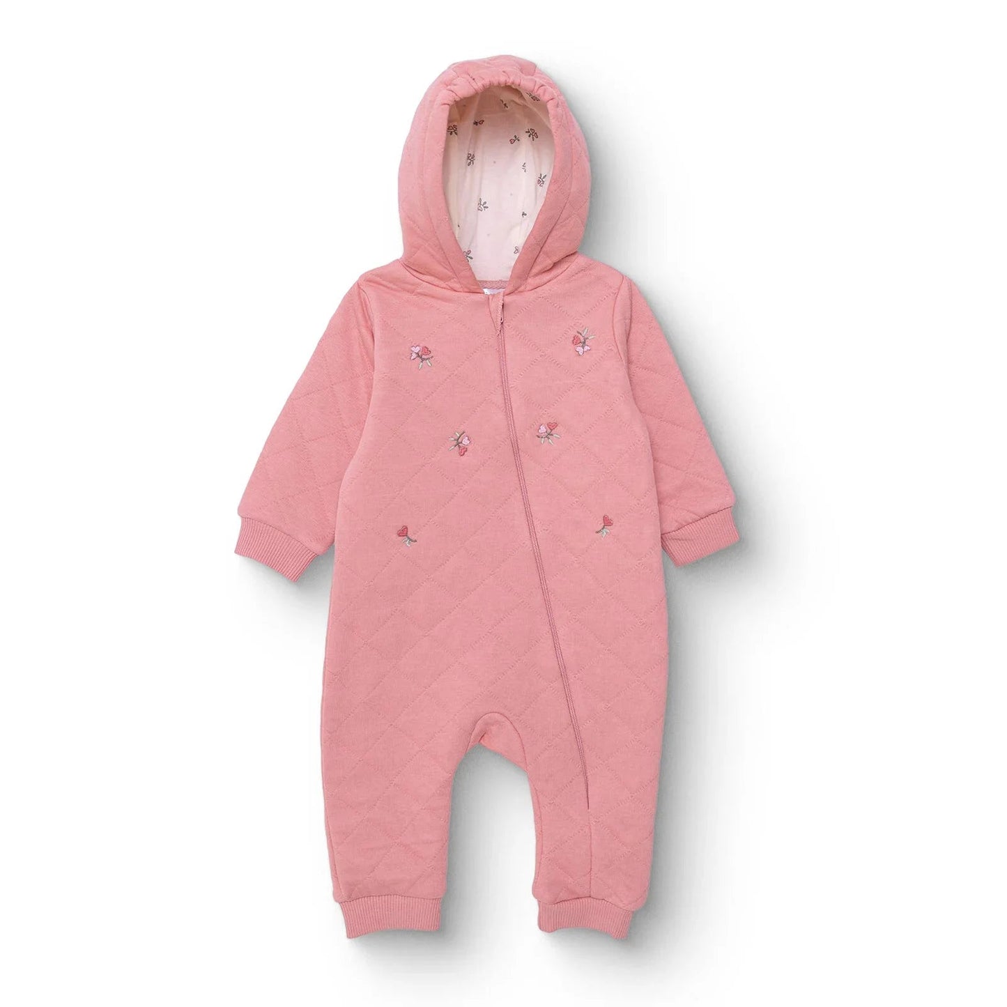 Bebetto Newborn Footless Jumpsuit - Light Rose - mezetto ebebek ebebek