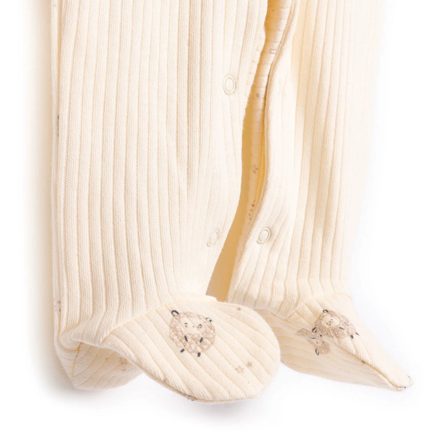 Bebetto Newborn Organic Little Lamp Footed Jumpsuit - Ecru - mezetto ebebek ebebek