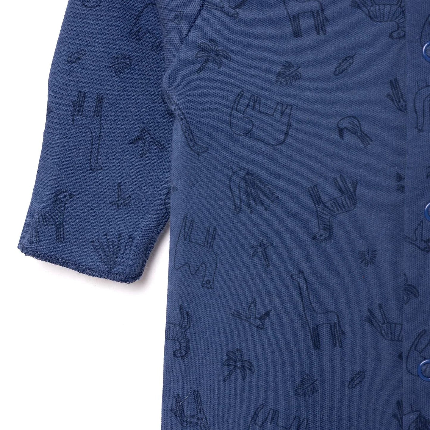Bebetto Newborn Unisex Footed Jumpsuit - Indigo - mezetto ebebek ebebek