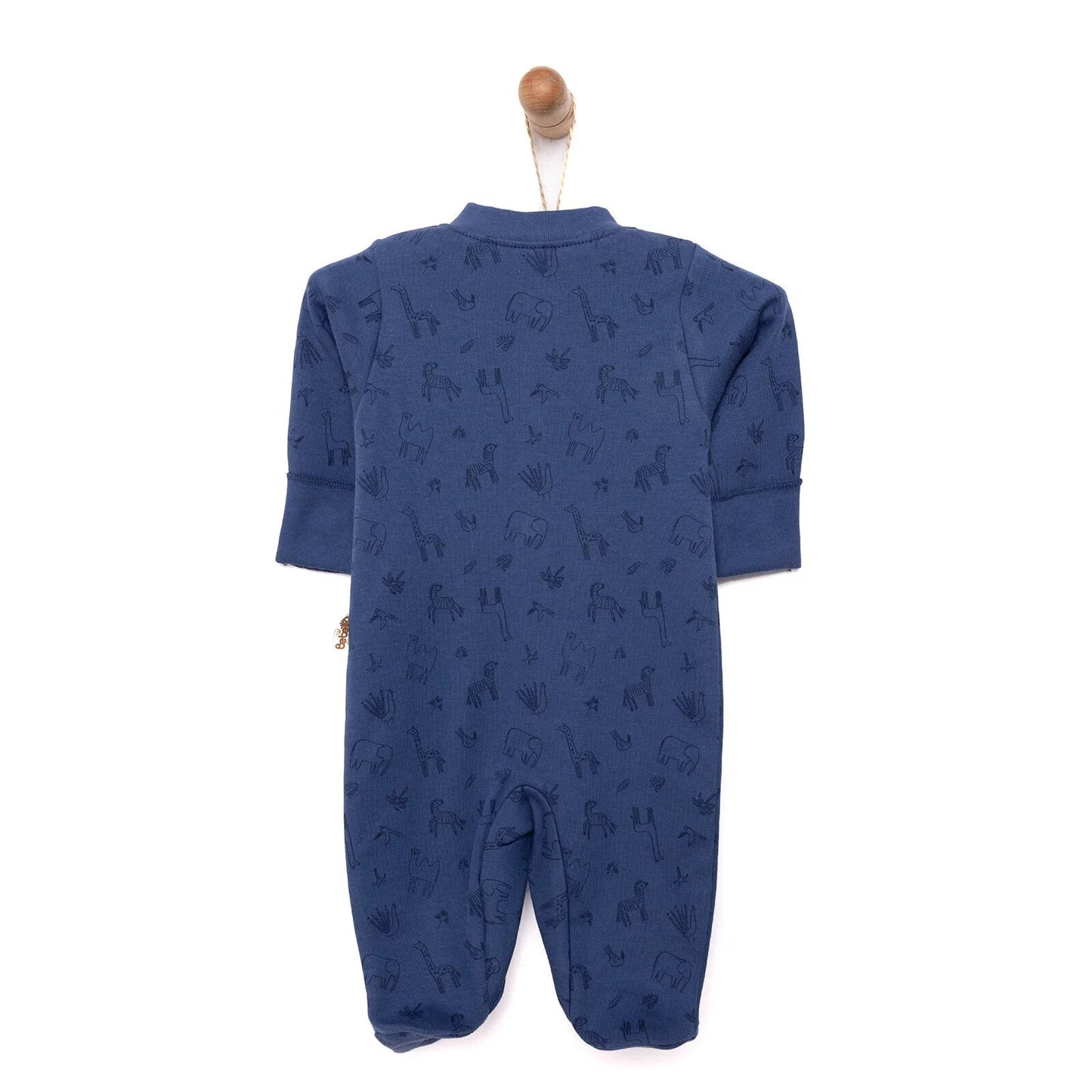 Bebetto Newborn Unisex Footed Jumpsuit - Indigo - mezetto ebebek ebebek