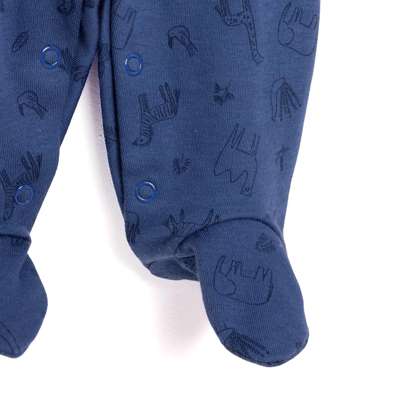 Bebetto Newborn Unisex Footed Jumpsuit - Indigo - mezetto ebebek ebebek