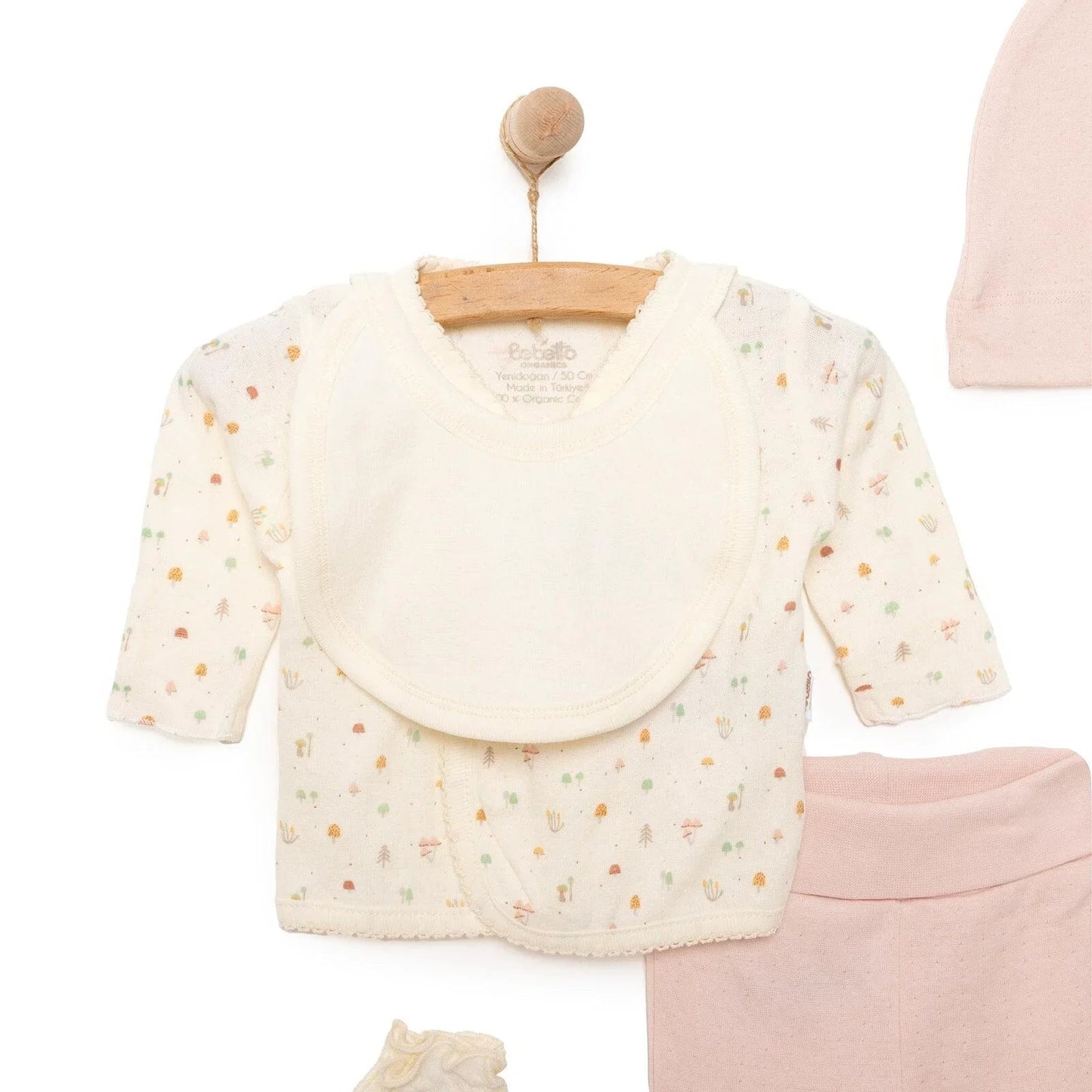 Bebetto Organic My Mushroom Girl 5 Piece Set - Light Rose - mezetto ebebek ebebek