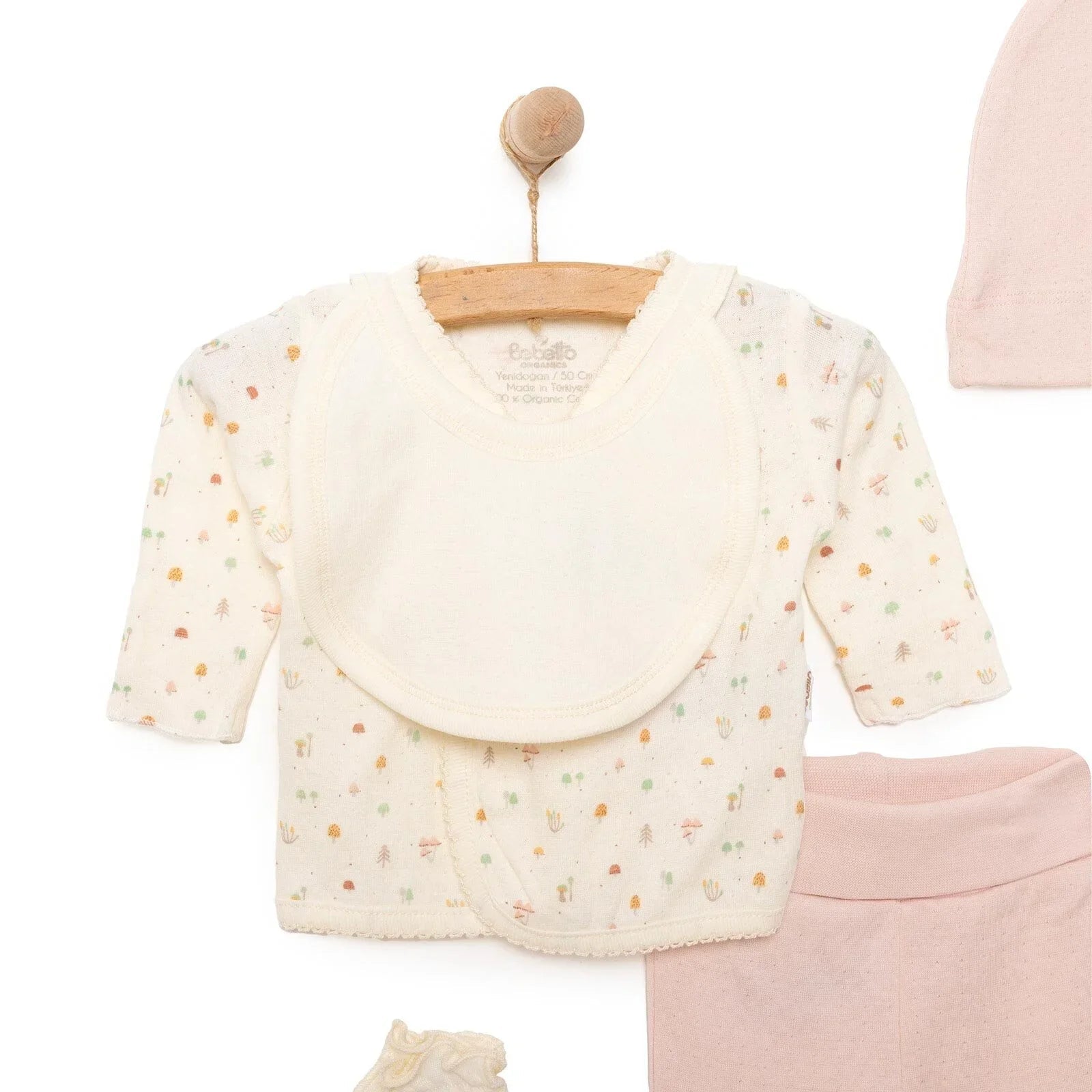 Bebetto Organic My Mushroom Girl 5 Piece Set - Light Rose - mezetto ebebek ebebek