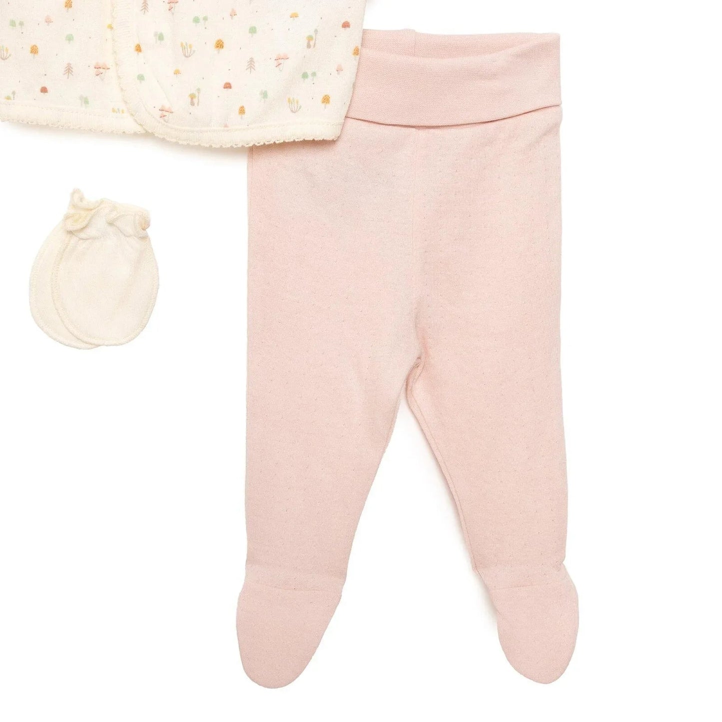 Bebetto Organic My Mushroom Girl 5 Piece Set - Light Rose - mezetto ebebek ebebek