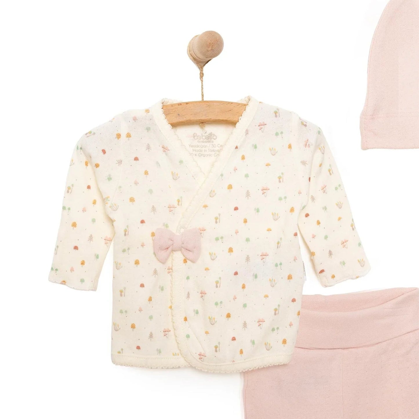 Bebetto Organic My Mushroom Girl 5 Piece Set - Light Rose - mezetto ebebek ebebek