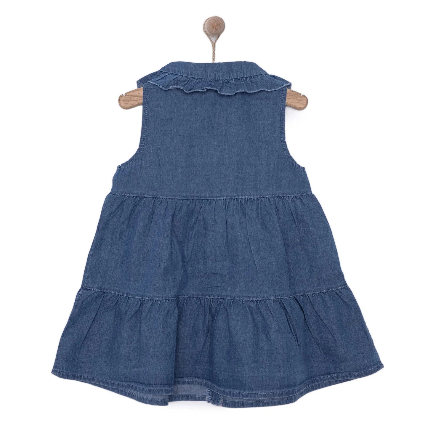 Bebetto Ponpon Team Girl Dress - Indigo - mezetto ebebek ebebek