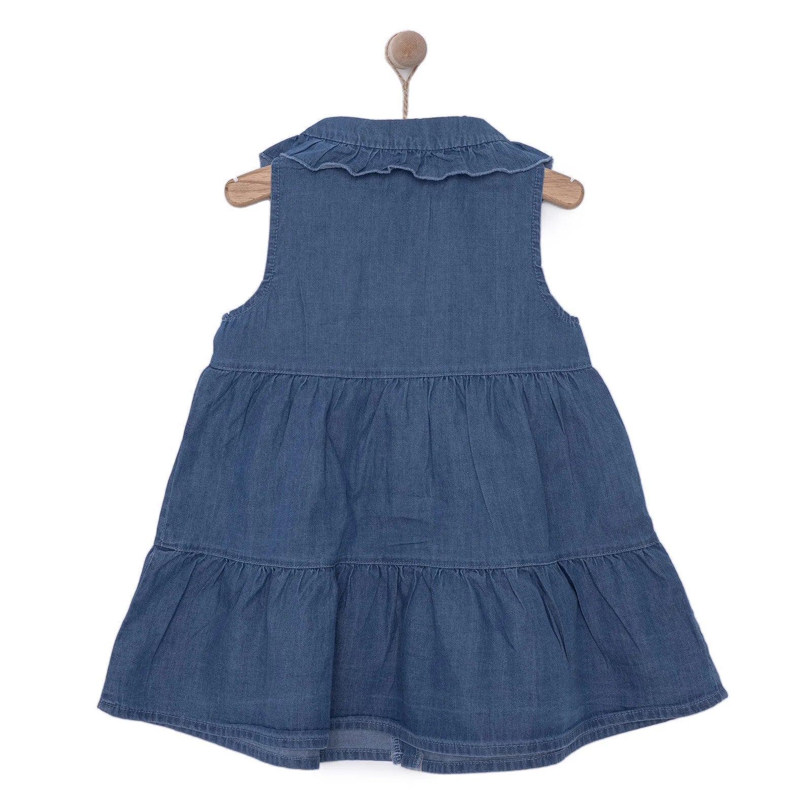 Bebetto Ponpon Team Girl Dress - Indigo - mezetto ebebek ebebek