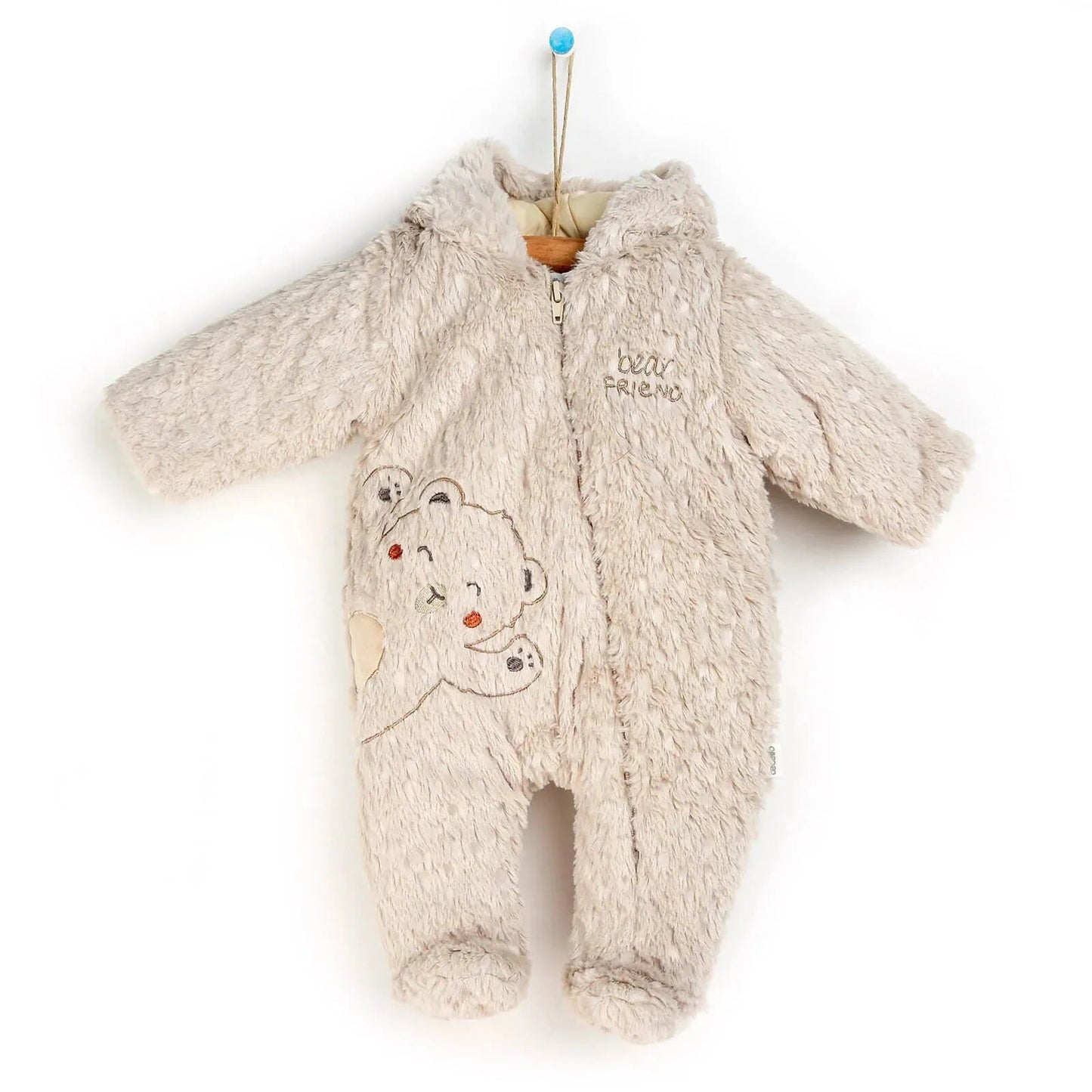 Bebetto Welsoft Footed Jumpsuit - Beige - mezetto ebebek ebebek