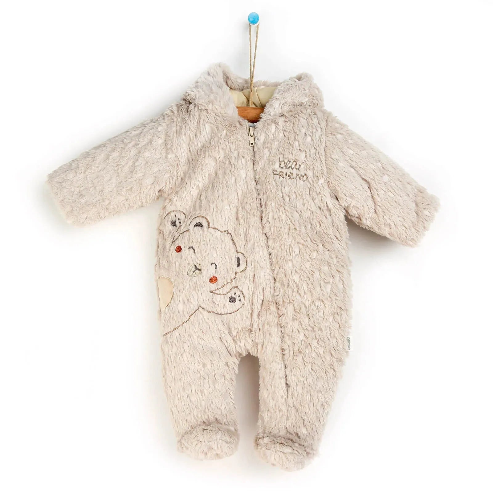 Bebetto Welsoft Footed Jumpsuit - Beige - mezetto ebebek ebebek