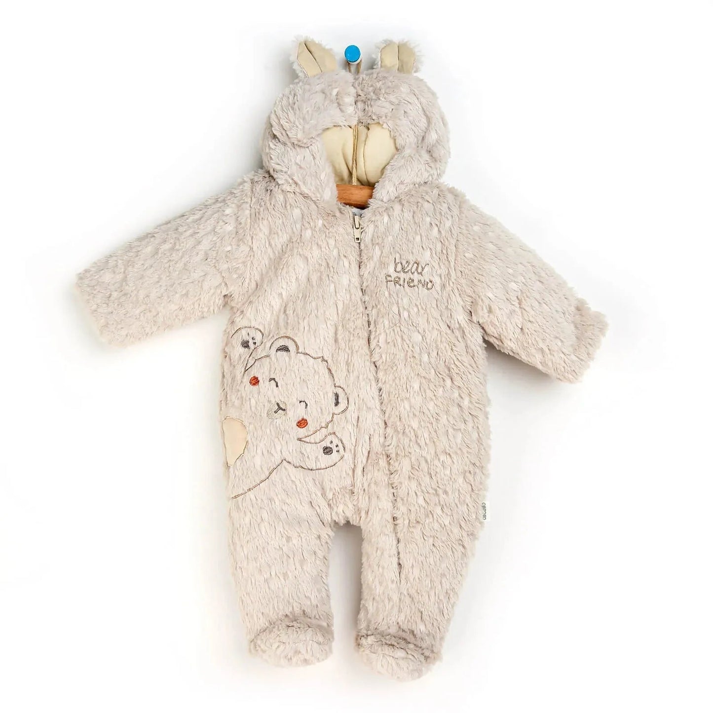 Bebetto Welsoft Footed Jumpsuit - Beige - mezetto ebebek ebebek