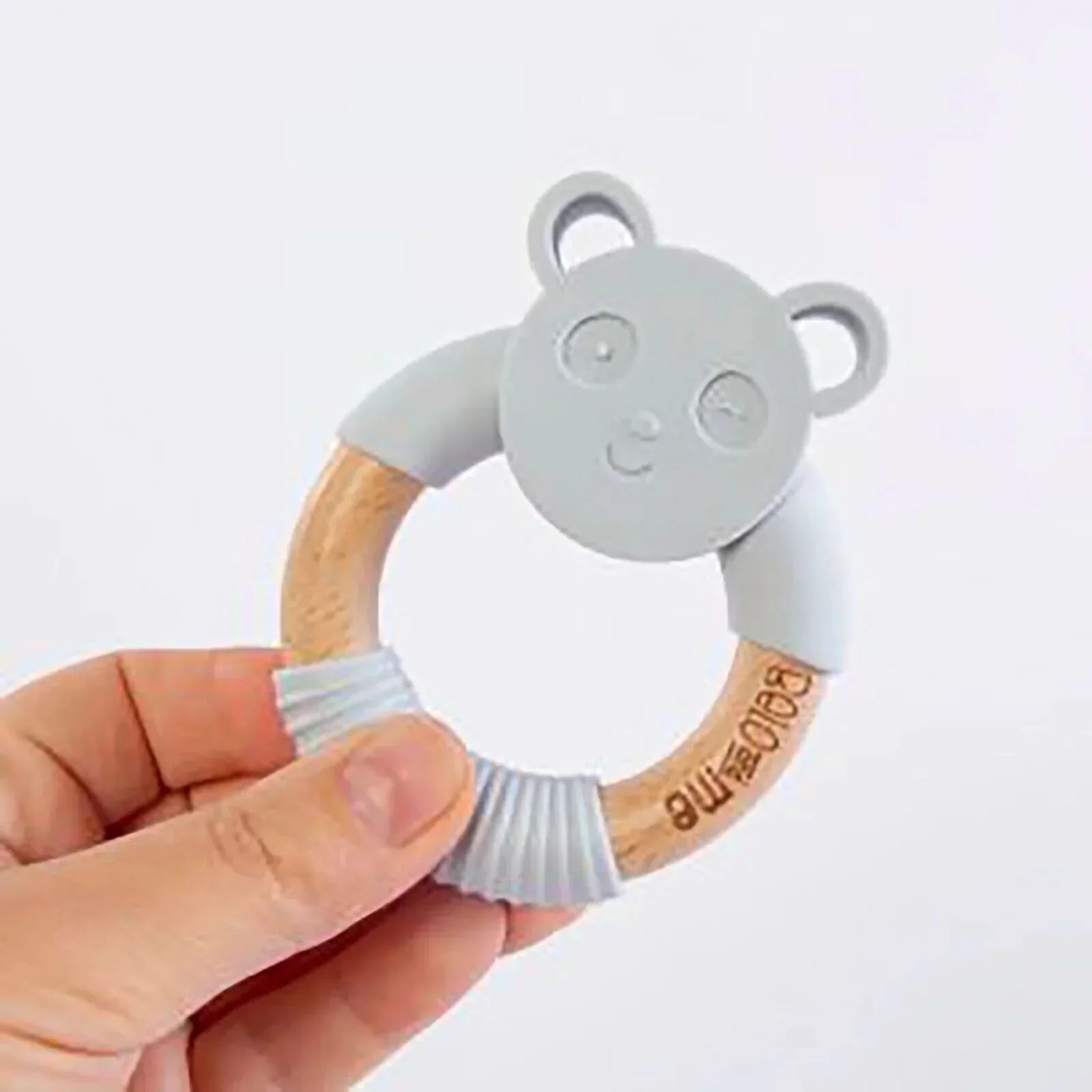 Belo&Me Penny Panda Animal Wood Teether 3+ months - Blue - mezetto ebebek ebebek