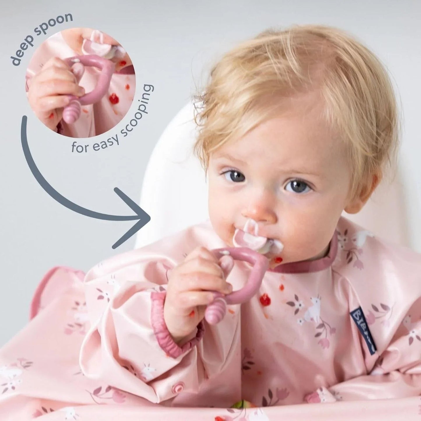 Bibado Dippit Baby Weaning Spoons 6+ months Pack of 2 - Blush - mezetto ebebek ebebek