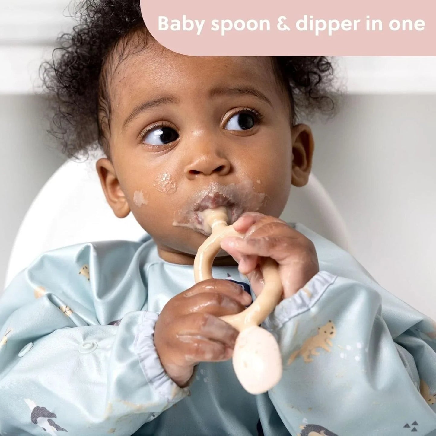 Bibado Dippit Baby Weaning Spoons 6+ months Pack of 2 - Blush - mezetto ebebek ebebek