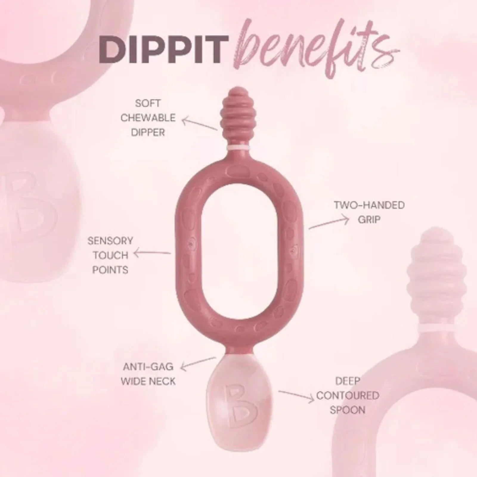 Bibado Dippit Baby Weaning Spoons 6+ months Pack of 2 - Fawn - mezetto ebebek ebebek