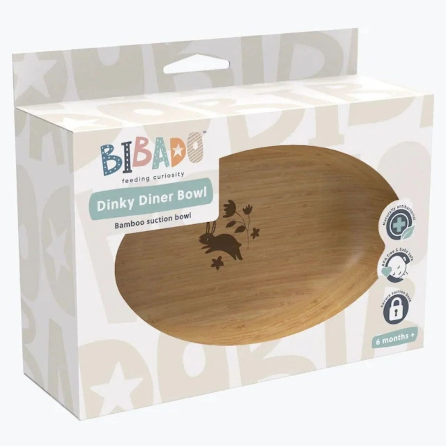 Bibado Natural Bamboo Suction Bowl - Blush - mezetto ebebek ebebek
