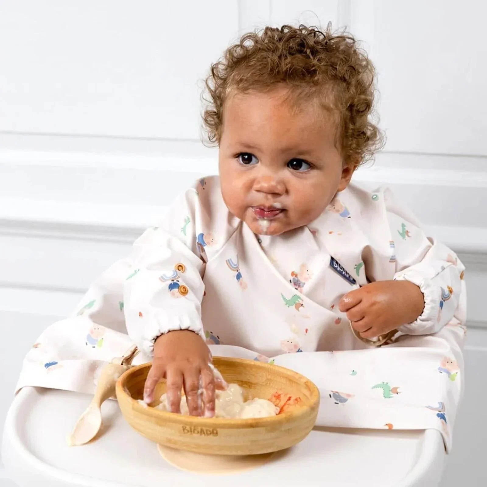 Bibado Natural Bamboo Suction Bowl - Fawn - mezetto ebebek ebebek