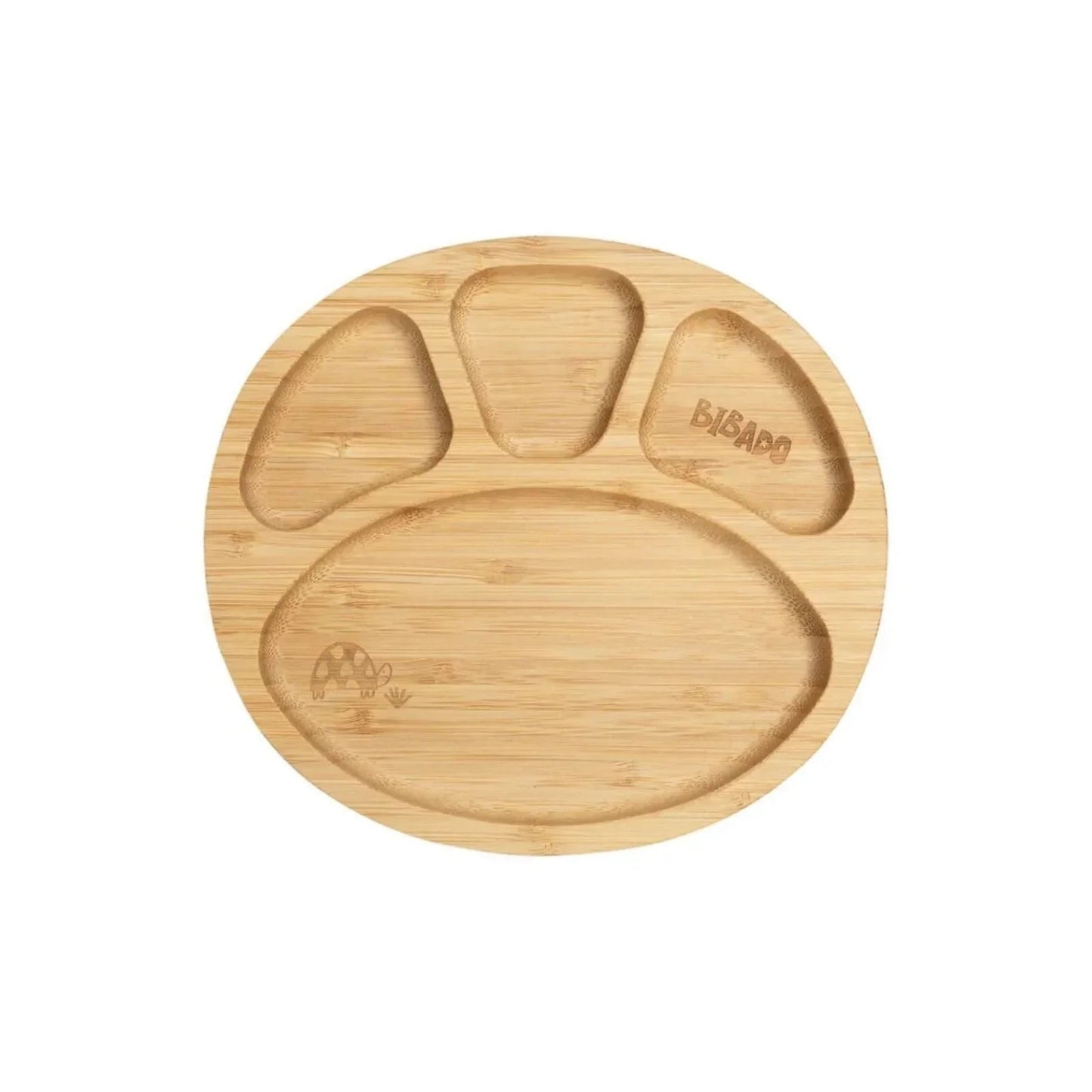 Bibado Natural Bamboo Suction Divider Plate - Fawn - mezetto ebebek ebebek