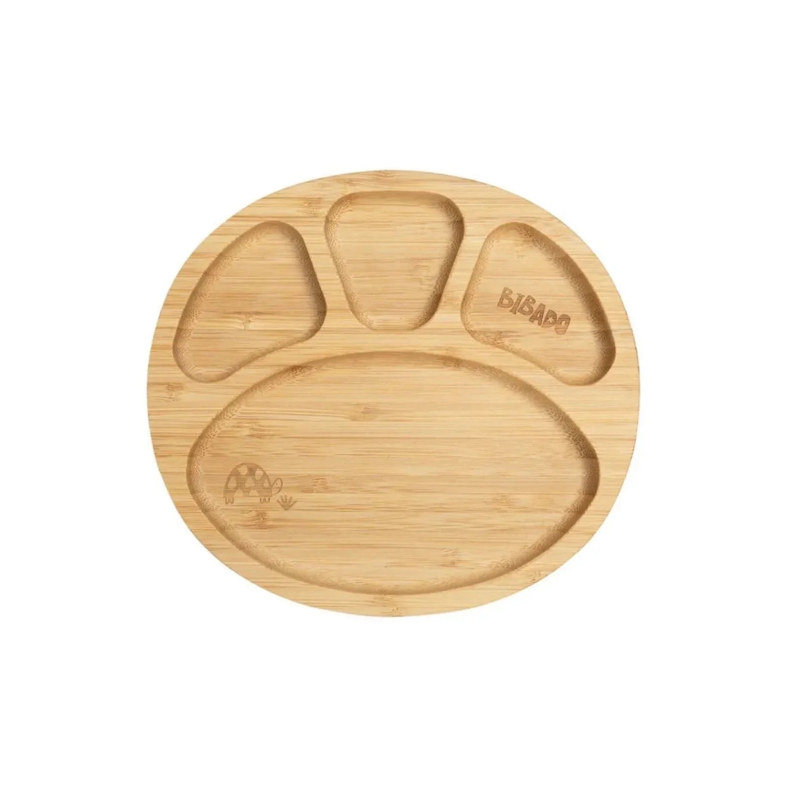 Bibado Natural Bamboo Suction Divider Plate - Fawn - mezetto ebebek ebebek