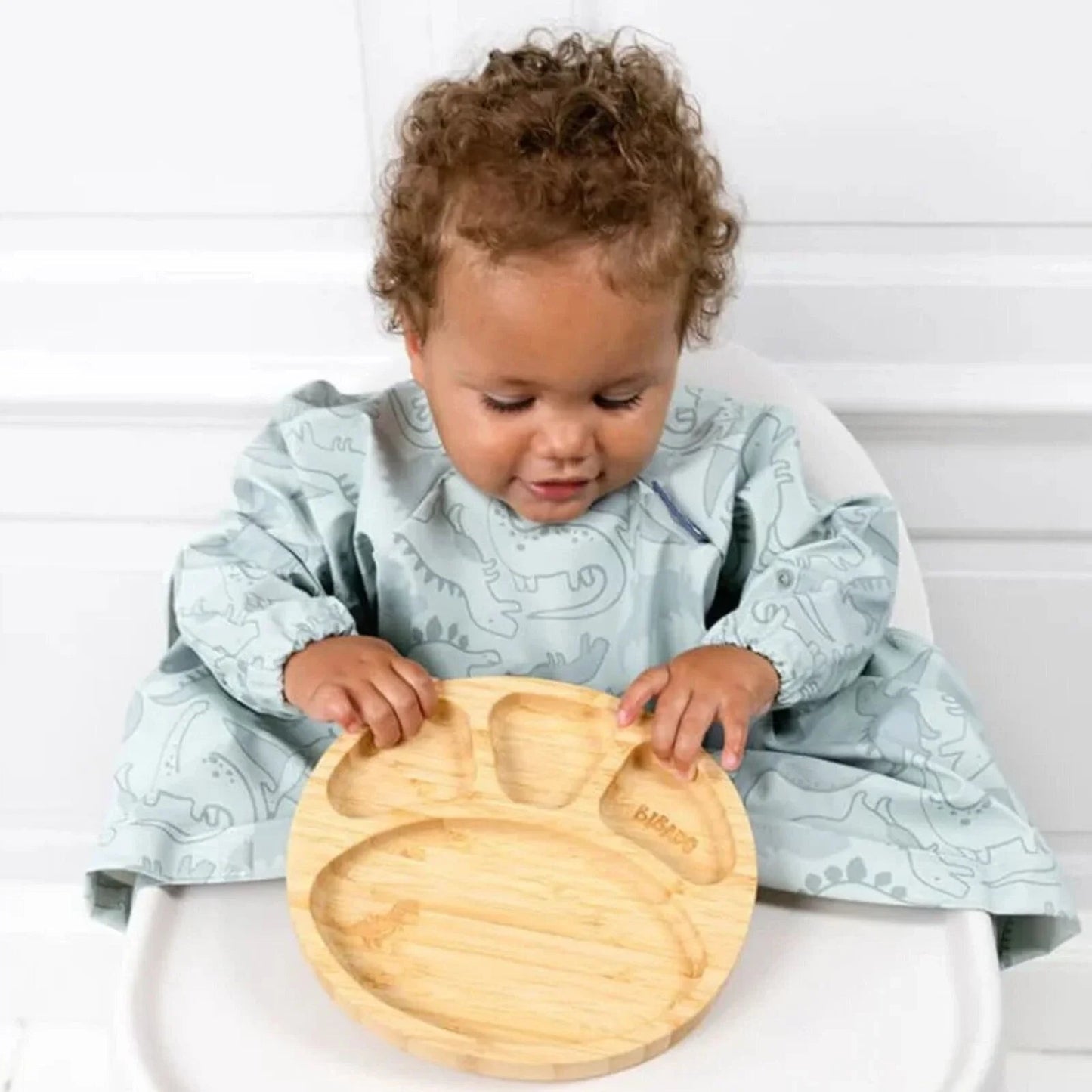 Bibado Natural Bamboo Suction Divider Plate - Mist - mezetto ebebek ebebek