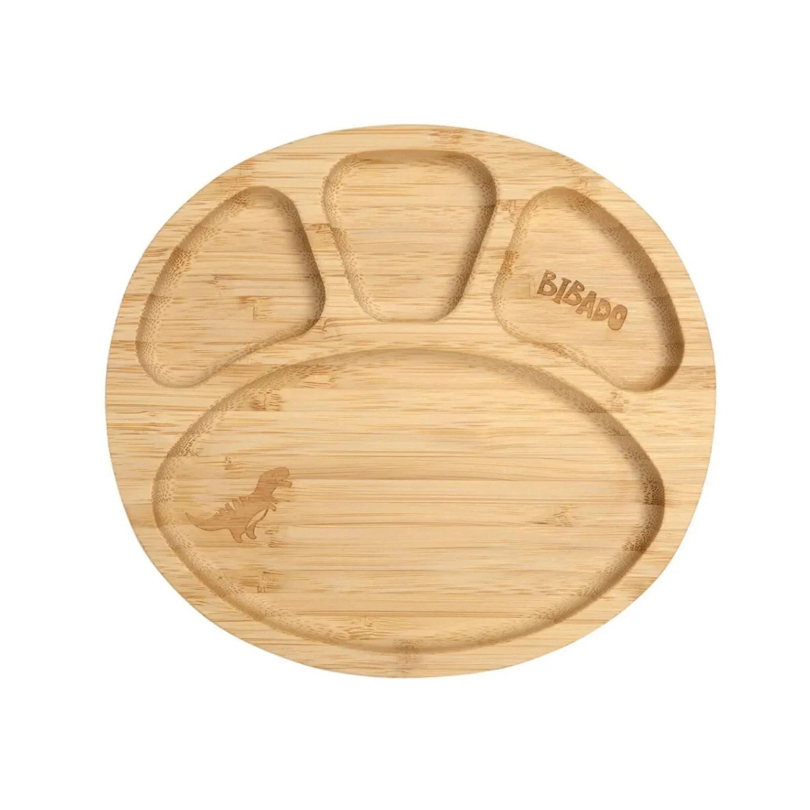 Bibado Natural Bamboo Suction Divider Plate - Mist - mezetto ebebek ebebek