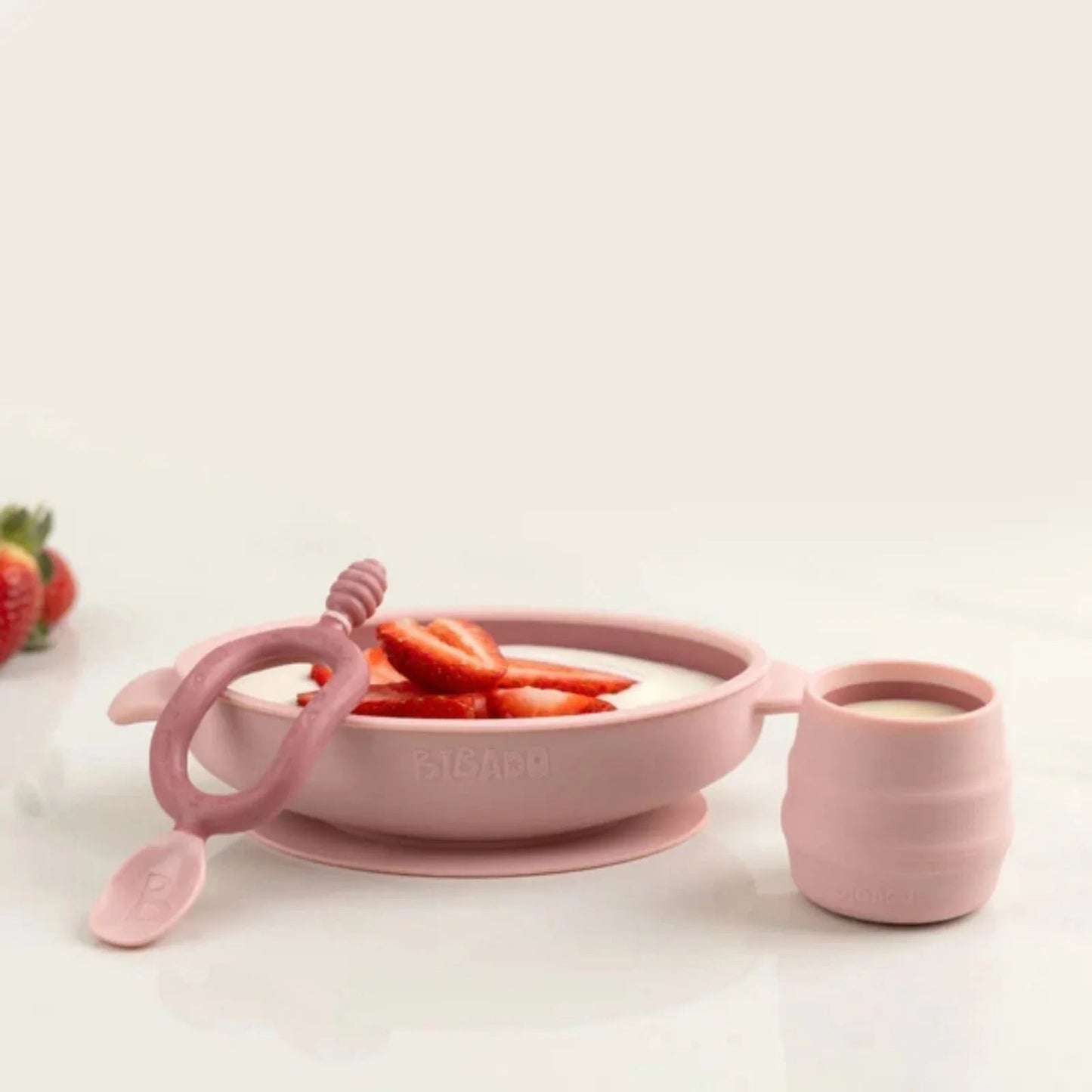 Bibado Silicone Suction Bowl - Blush - mezetto ebebek ebebek