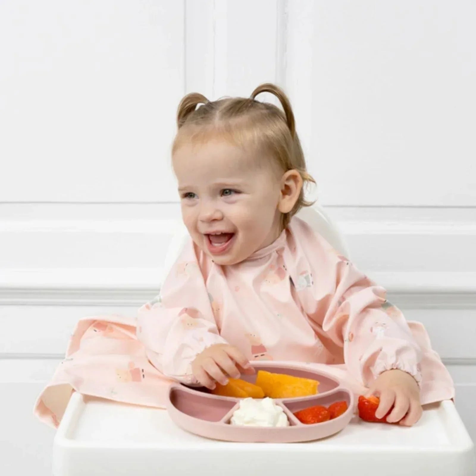 Bibado Silicone Suction Divider Plate - Blush - mezetto ebebek ebebek