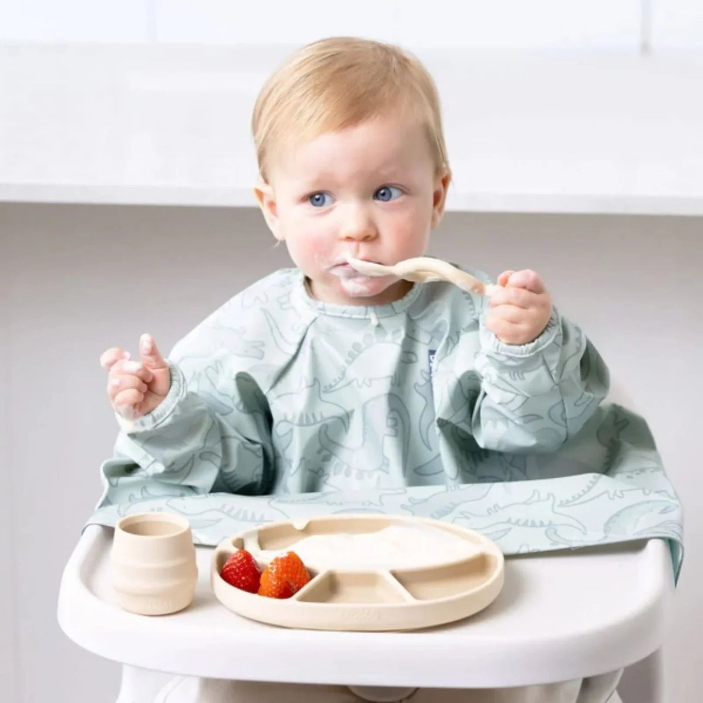 Bibado Silicone Suction Divider Plate - Fawn - mezetto ebebek ebebek