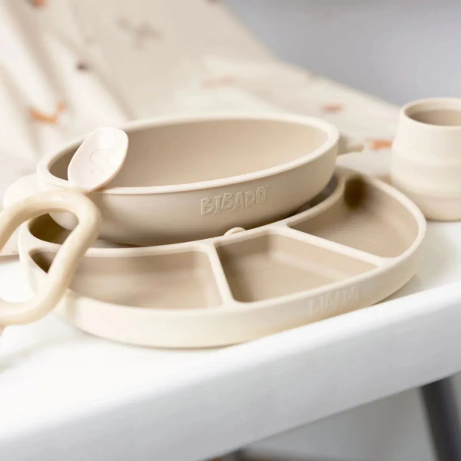 Bibado Silicone Suction Divider Plate - Fawn - mezetto ebebek ebebek