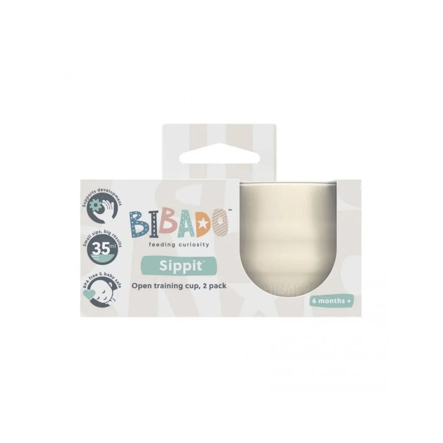 Bibado Sippit Silicone Open Training Cup 6+ months Pack of 2 - Fawn - mezetto ebebek ebebek