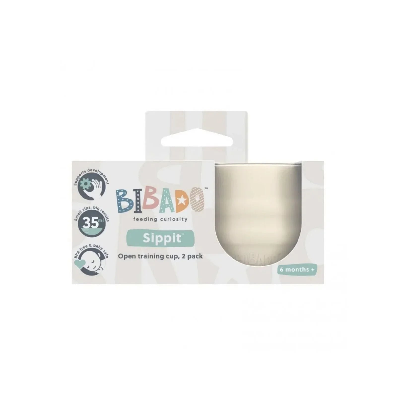 Bibado Sippit Silicone Open Training Cup 6+ months Pack of 2 - Fawn - mezetto ebebek ebebek