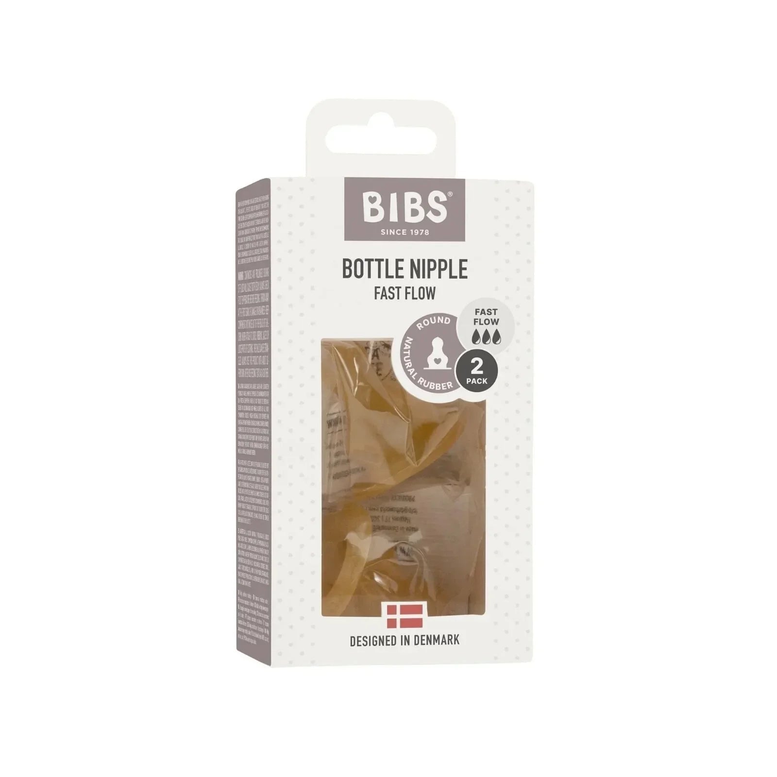 BIBS Latex Fast Flow Bottle Teats 4+ months Pack of 2 - mezetto ebebek ebebek