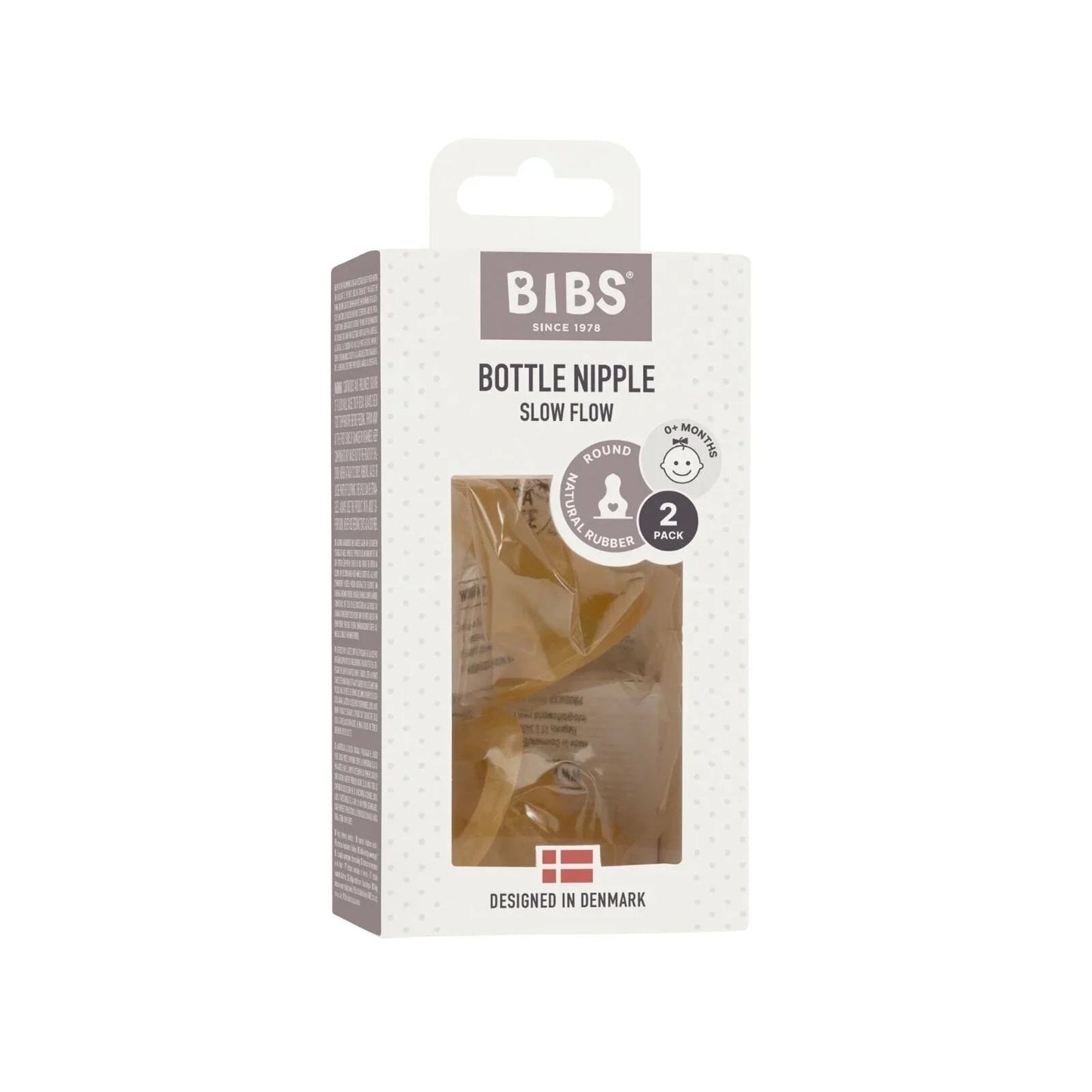 BIBS Latex Slow Flow Bottle Teats 0+ months Pack of 2 - mezetto ebebek ebebek