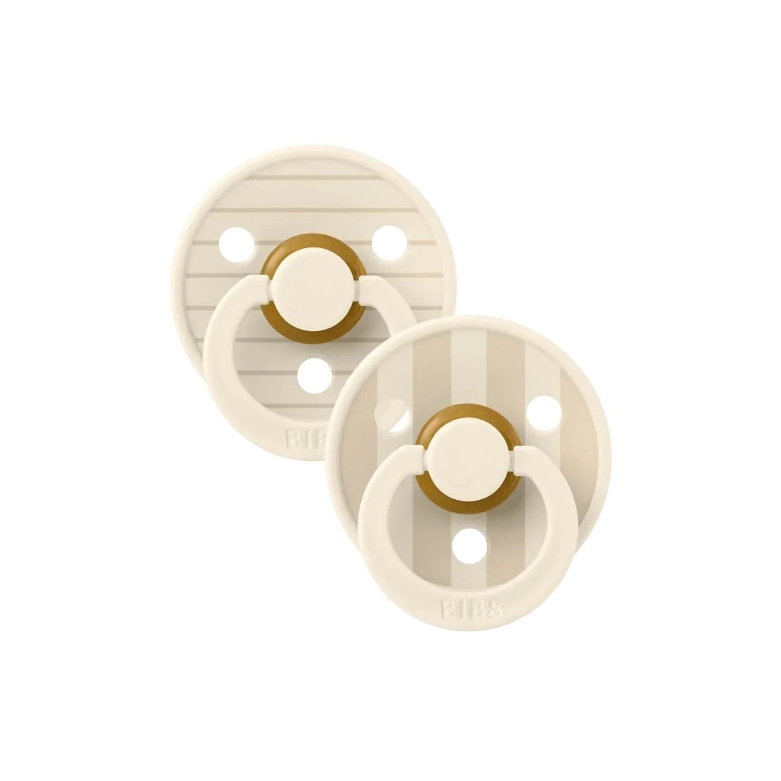 BIBS Pin Latex Soothers 0 - 6 months Pack of 2 - Ivory & Vanilla - mezetto ebebek ebebek