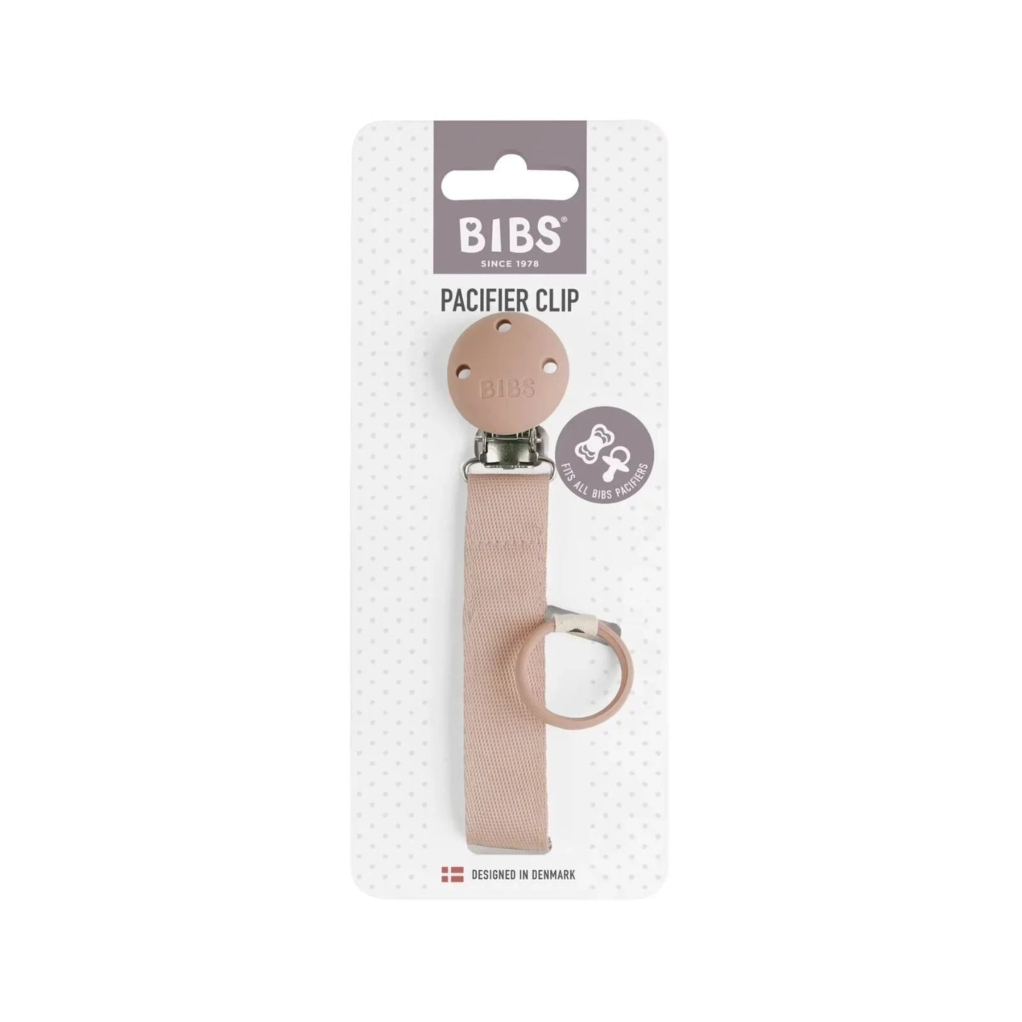 BIBS Soother Clip Ribbon - Blush - mezetto ebebek ebebek