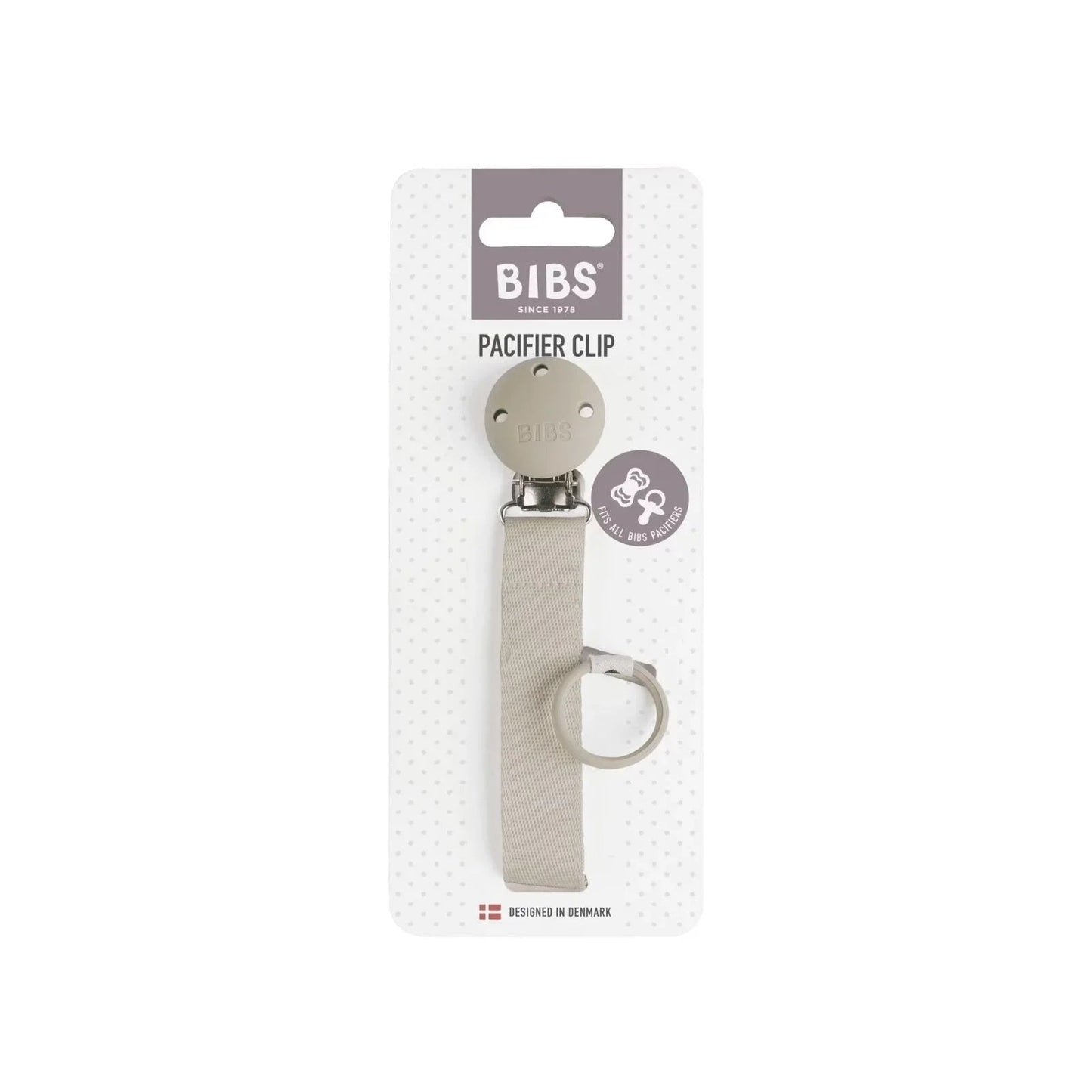 BIBS Soother Clip Ribbon - Sand - mezetto ebebek ebebek