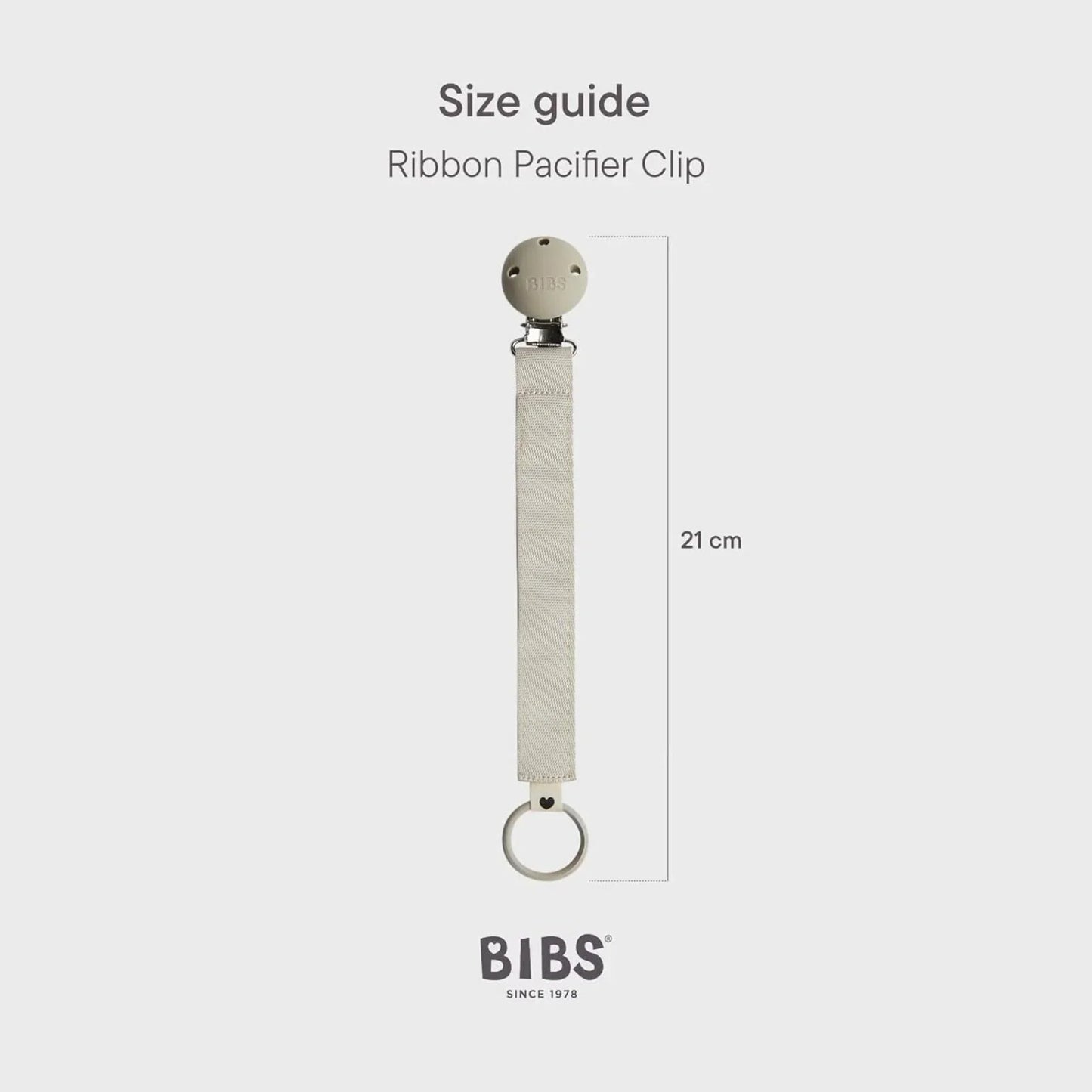 BIBS Soother Clip Ribbon - Sand - mezetto ebebek ebebek
