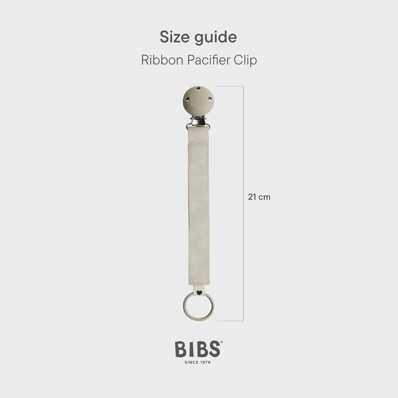 BIBS Soother Clip Ribbon - Sand - mezetto ebebek ebebek